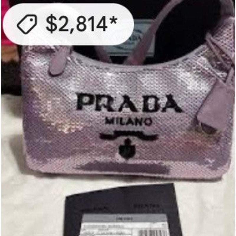 LIMITED EDITION PRADA Paillettes Sequin Mini Re-Edition 2000 Bag
