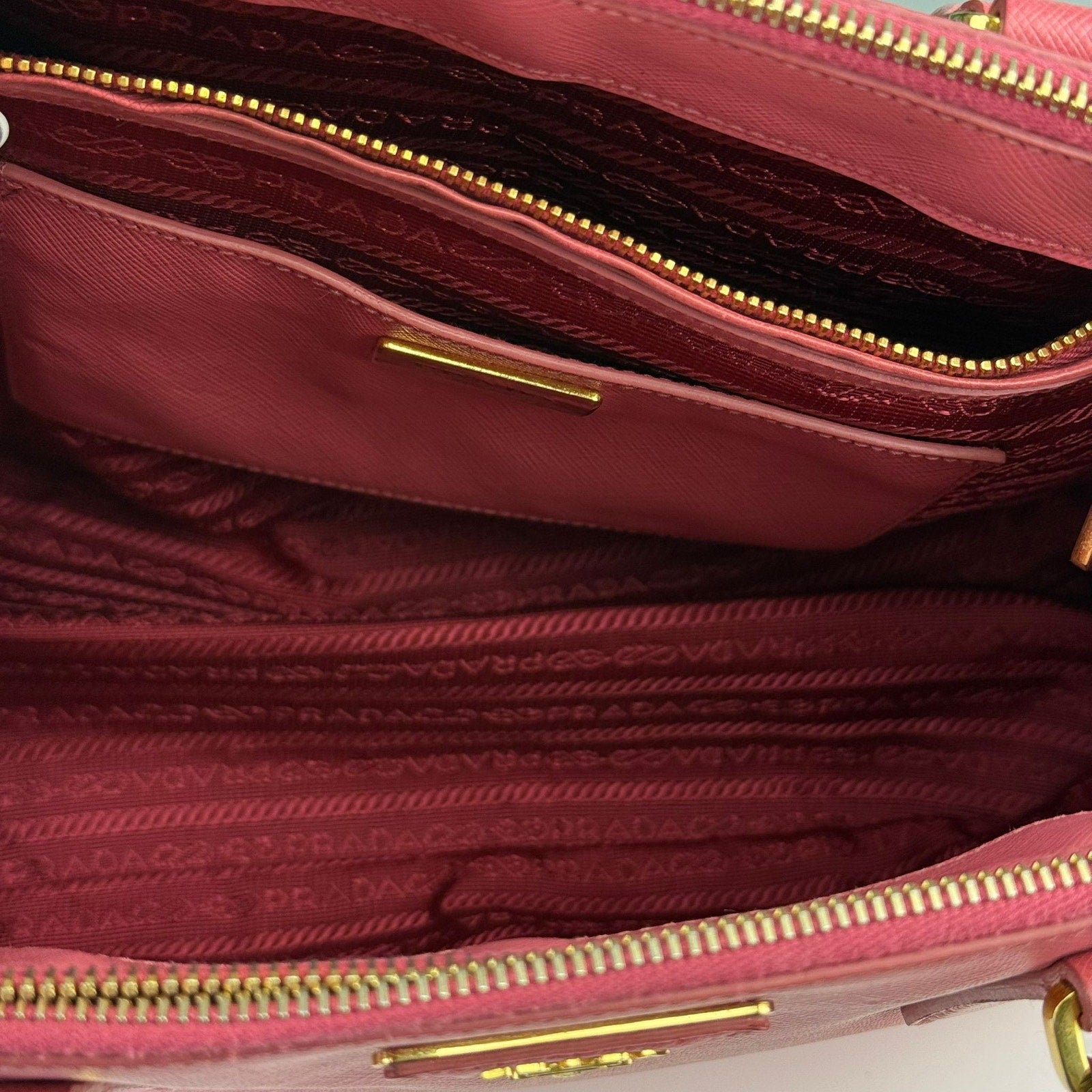 Authentic Prada Pink Saffiano Lux Leather Small Tote Bag