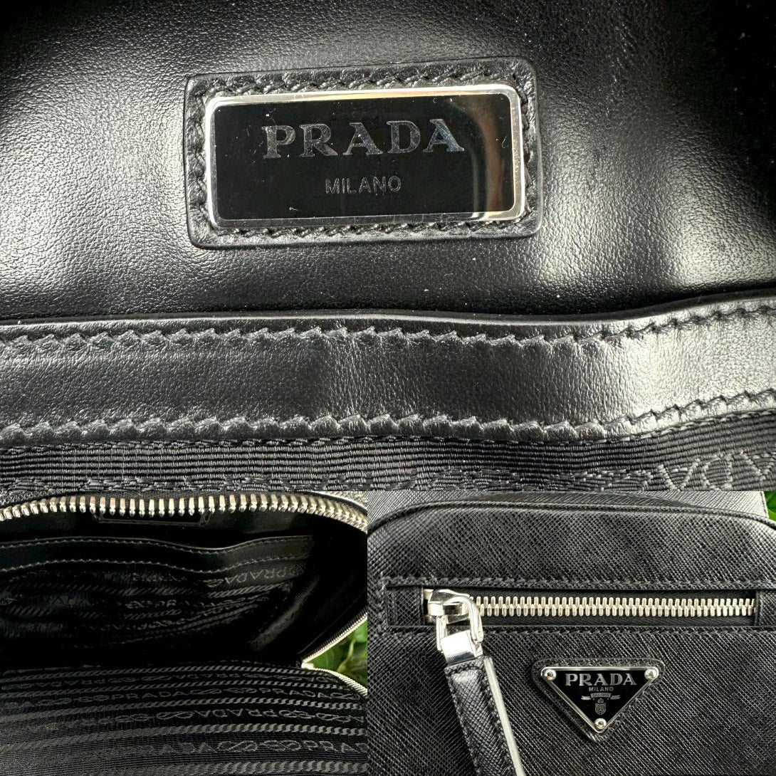 Authentic Prada Convertible Sling Backpack Black