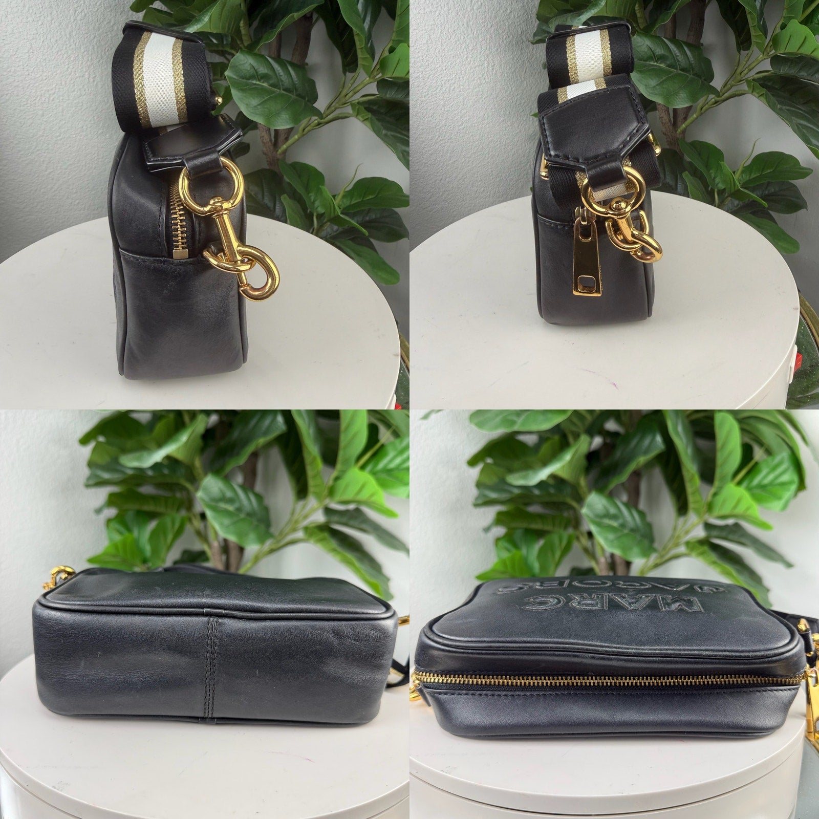 Marc Jacobs Snapshot Black Leather Crossbody Bag Authentic Pre Owned