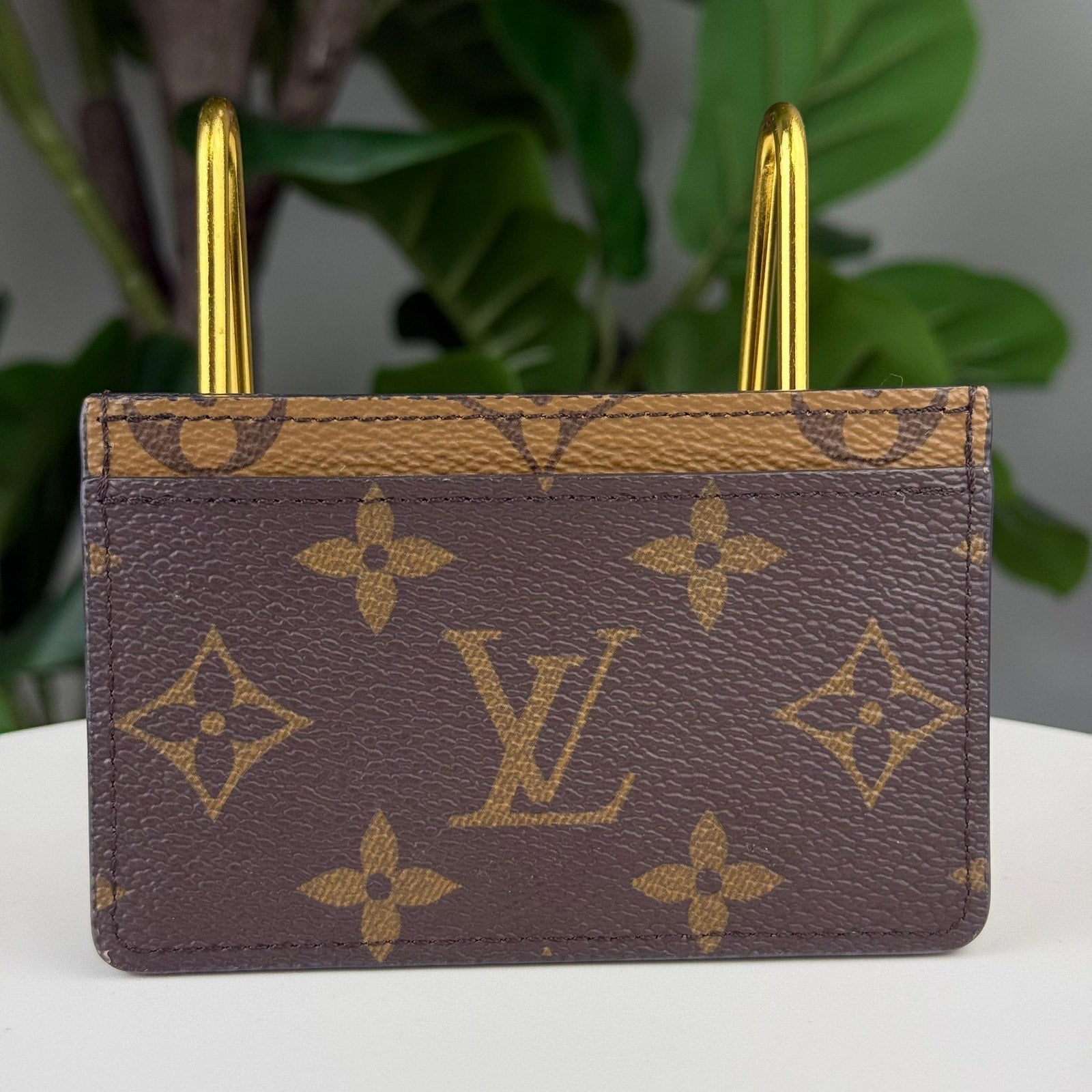 Authentic Louis Vuitton Monogram Reverse Porte Cartes Simple Card Case