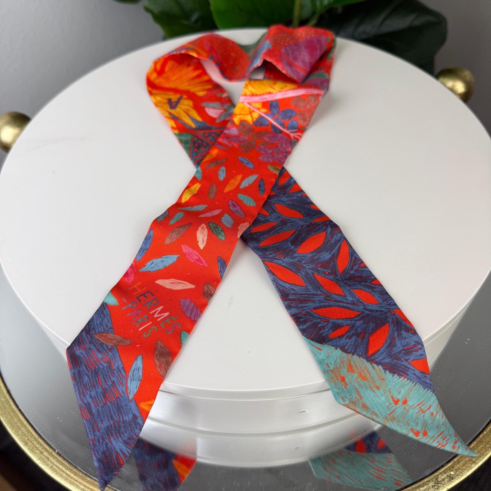 Authentic HERMES Silk Orange Scarf