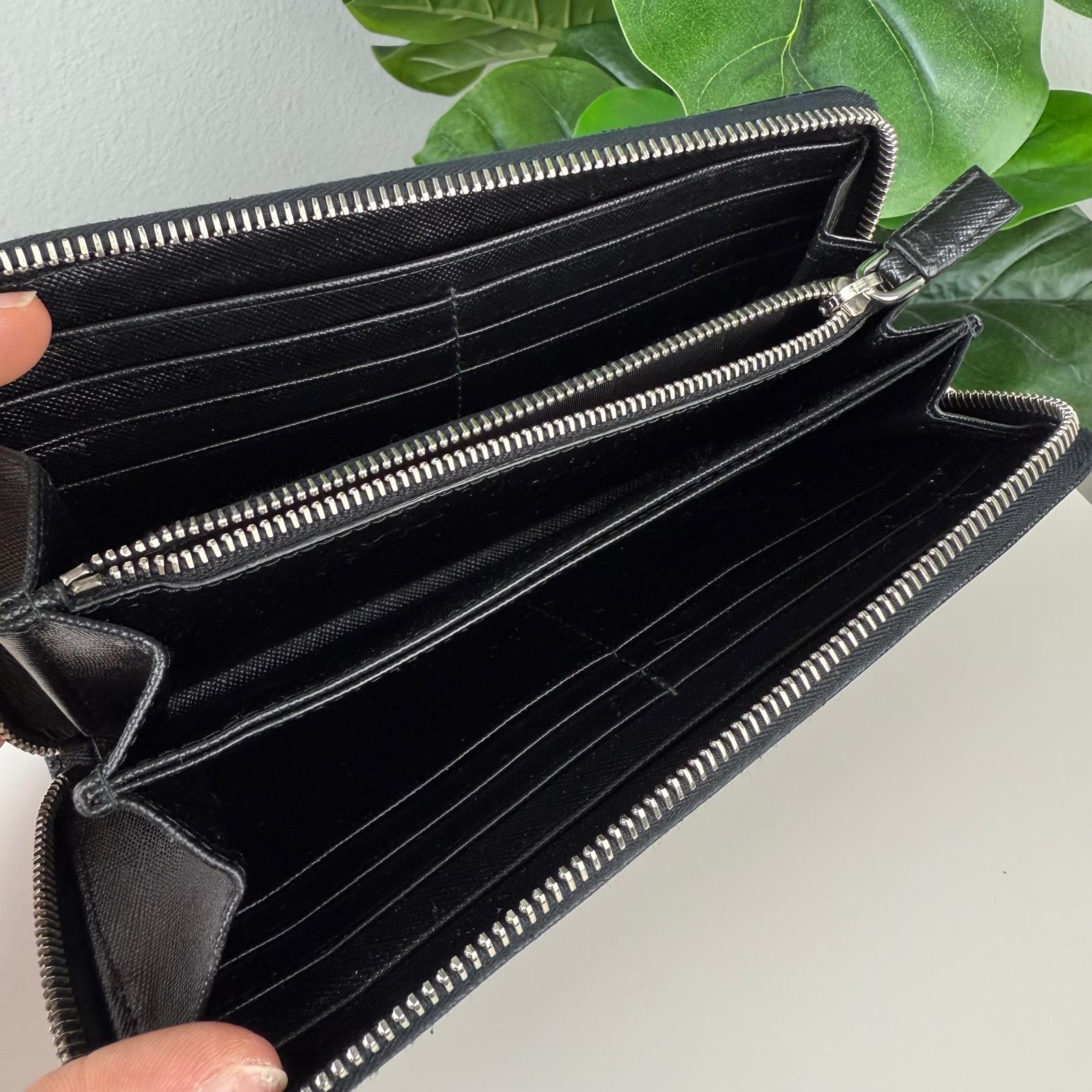 Authentic PRADA Saffiano Leather Black Wallet