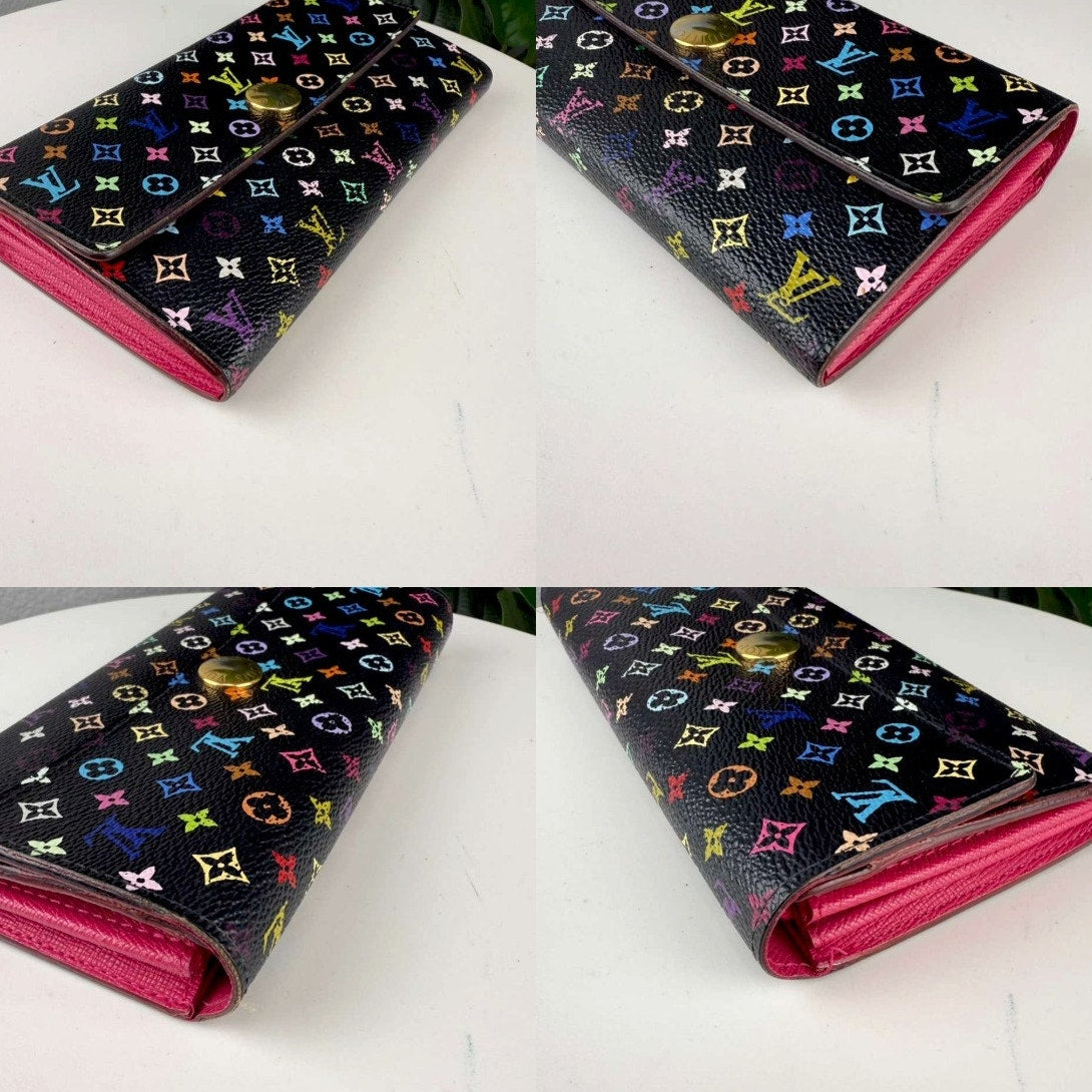 Authentic Louis Vuitton Takashi Murakami Monogram Multicolour Sarah Wallet