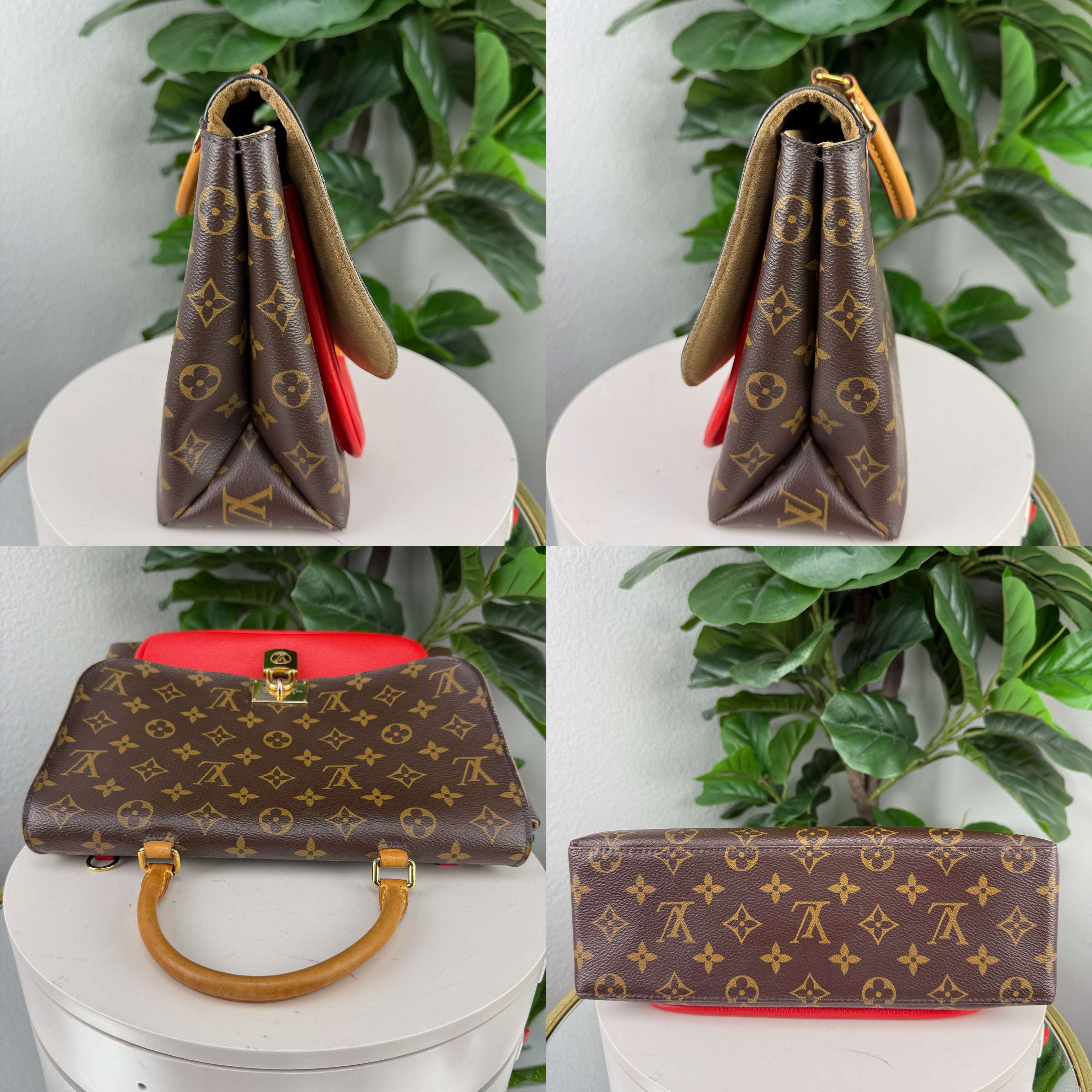 Authentic Louis Vuitton Monogram Canvas Handbag Red