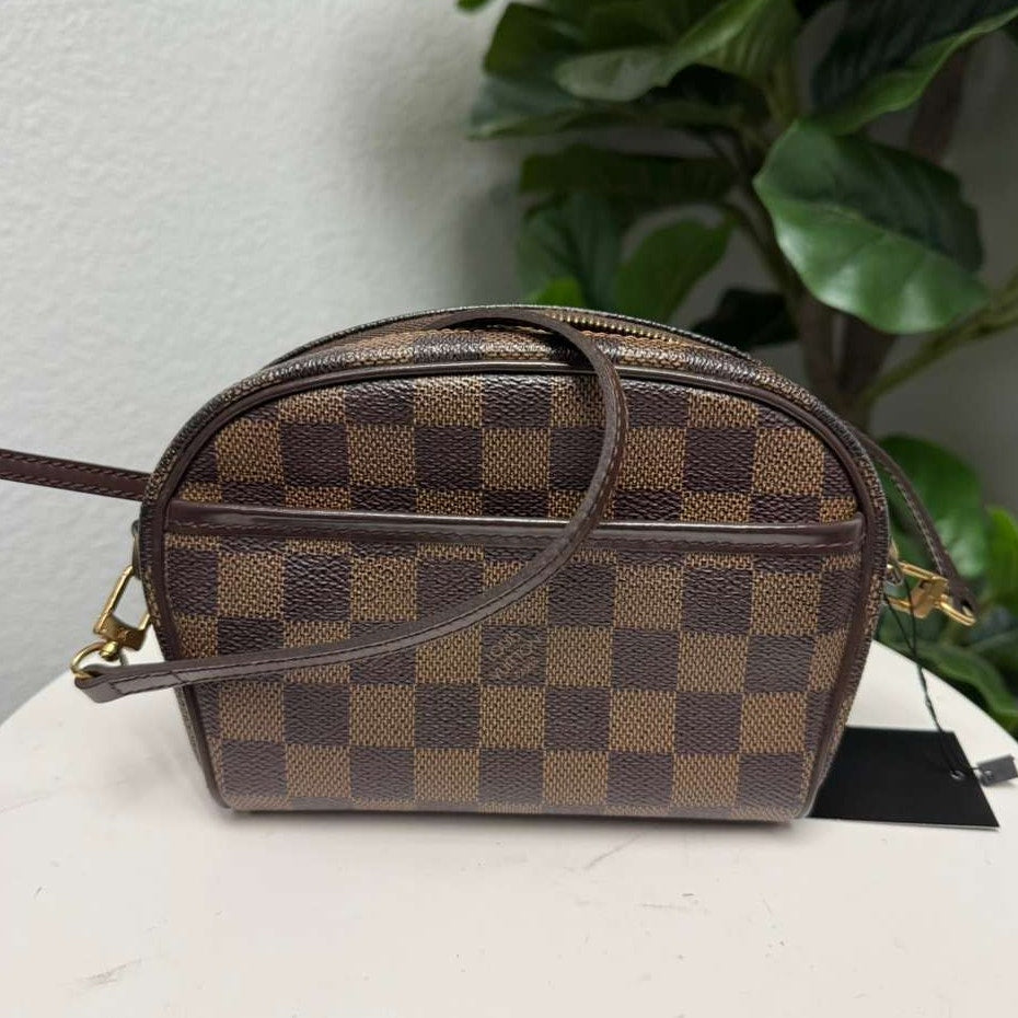Authentic Louis Vuitton Ipanema Pochette Damier Ebene Crossbody Bag