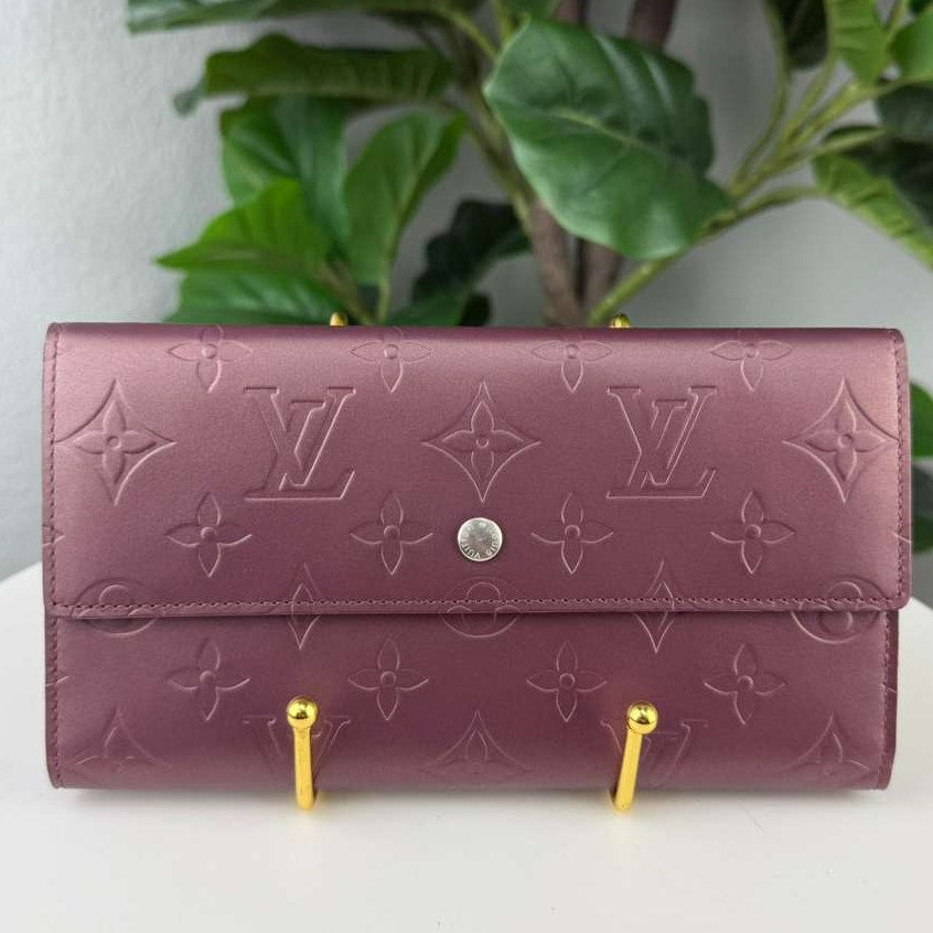 Authentic Louis Vuitton Monogram Matte Tri-fold Long Wallet