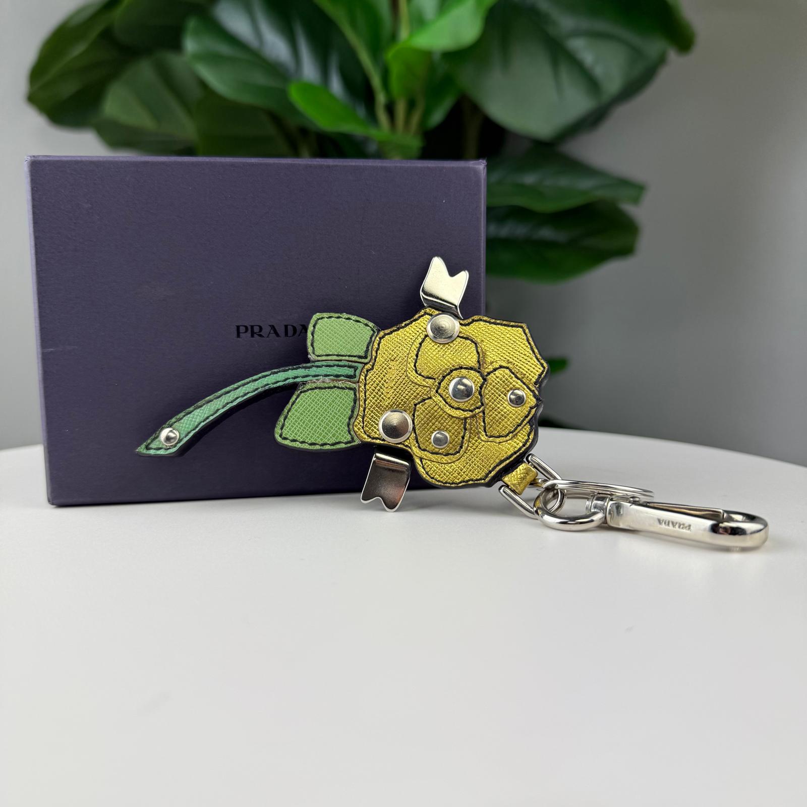 💎✨Authentic Prada Rose Camellia Charm Keychain