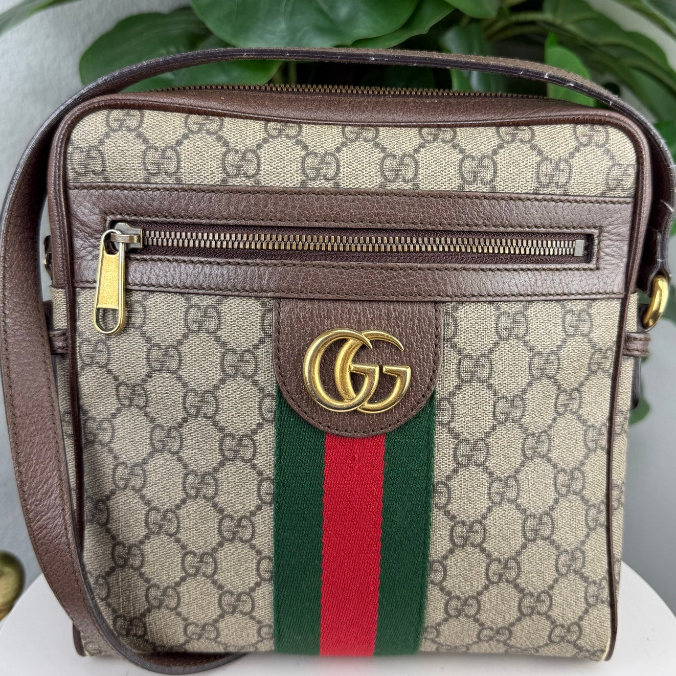 Gucci Ophidia Small GG Canvas Messenger Crossbody Bag Authentic Pre Owned