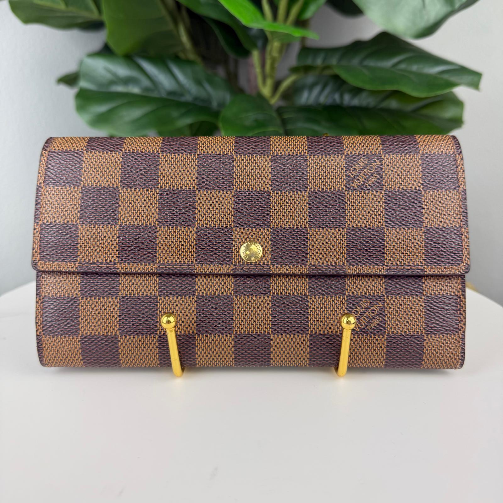 Authentic Louis Vuitton  Damier Ebene Long Wallet