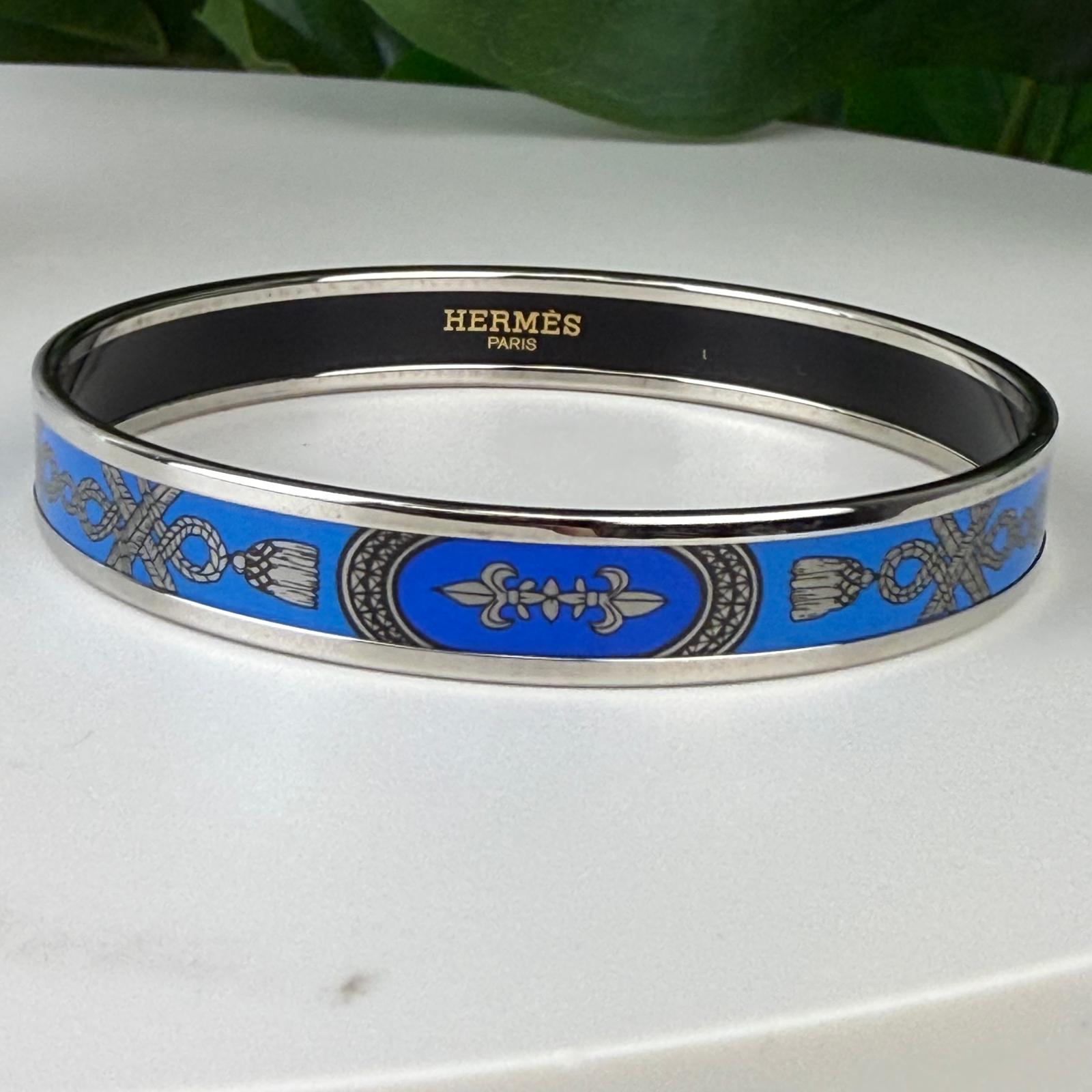 Authentic HERMES Email PM Blue Bangle Bracelet