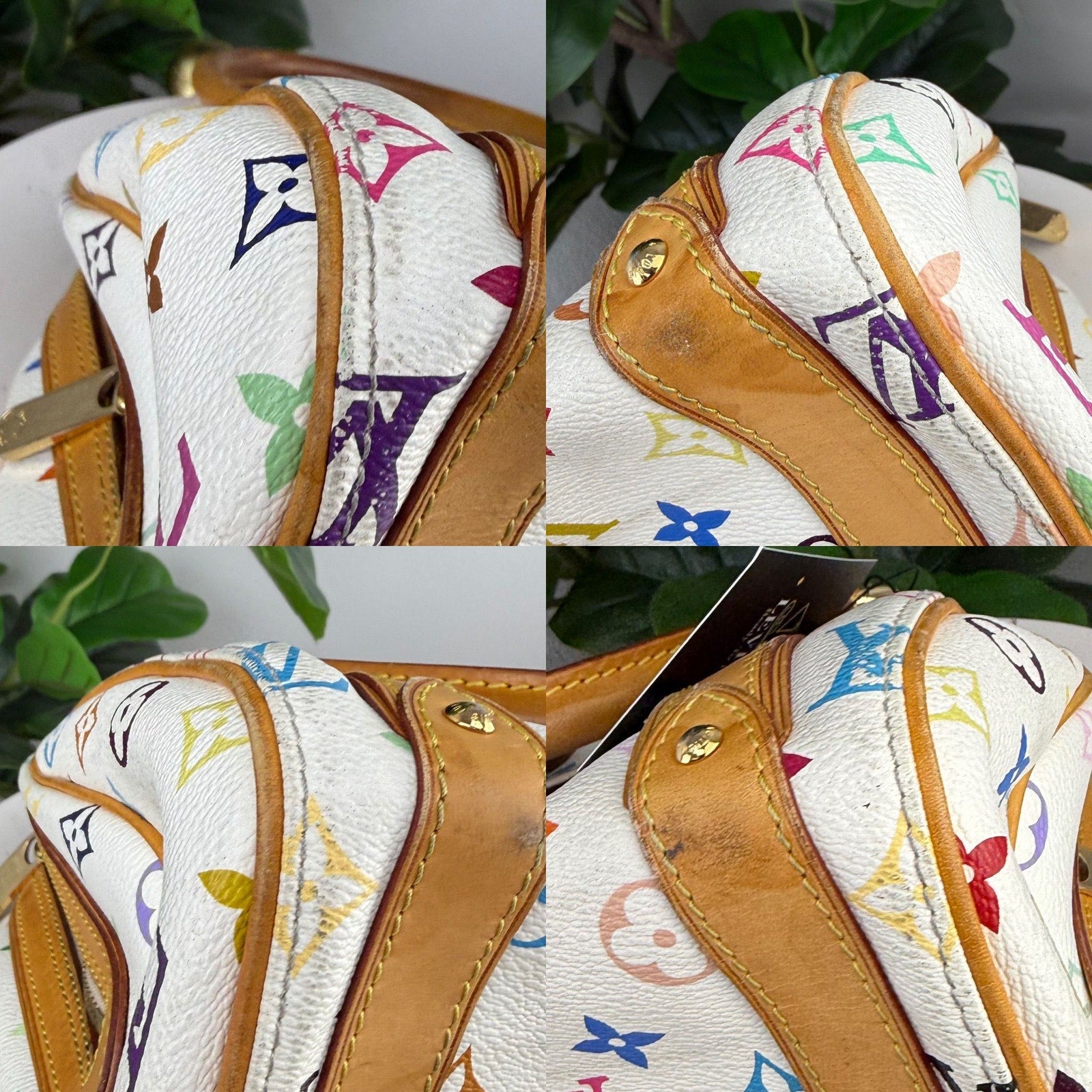 Louis Vuitton Priscilla Multicolore Canvas White Satchel Bag Authentic Pre Owned