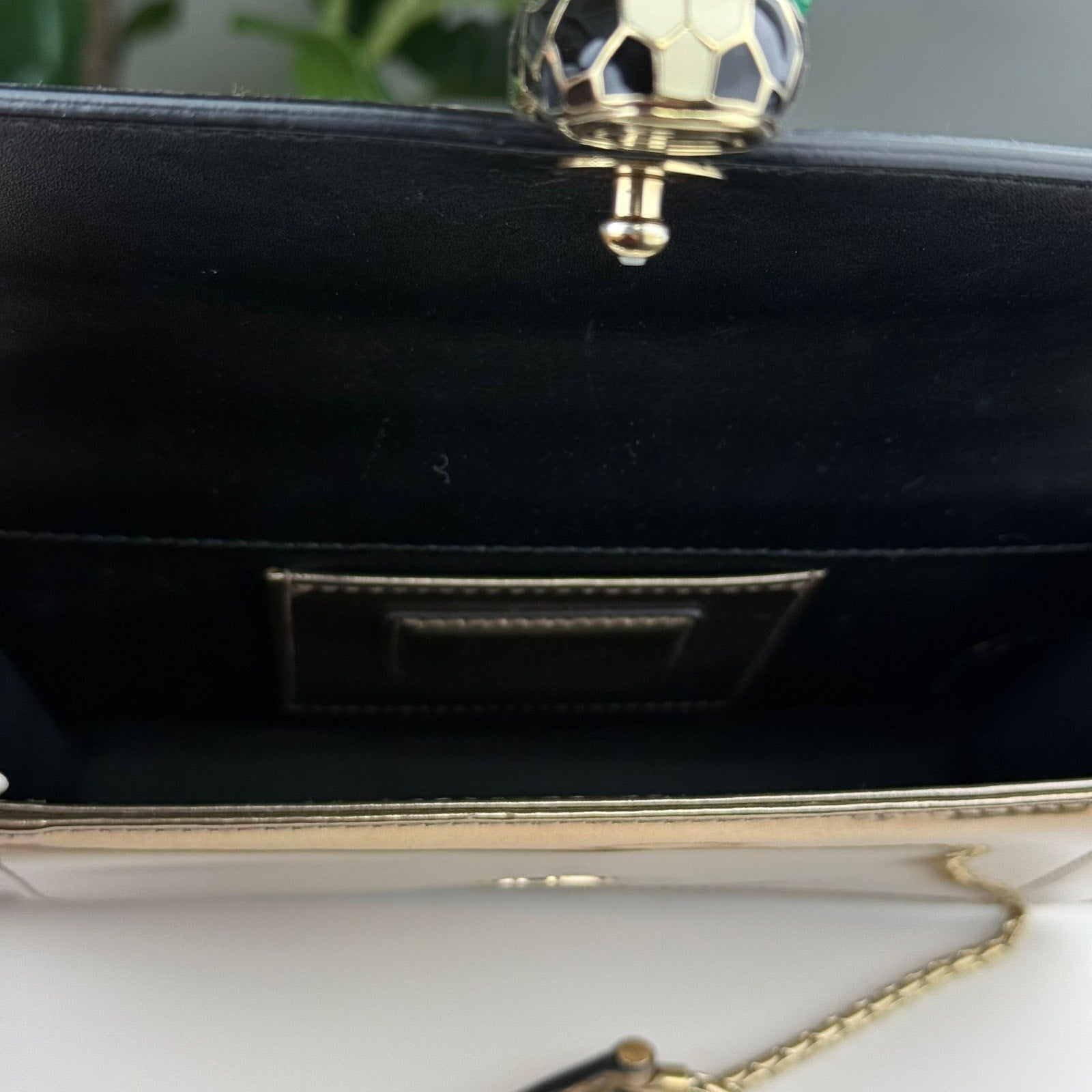 Authentic Bvlgari Metallic Patent Leather Serpenti Crossbody Bag