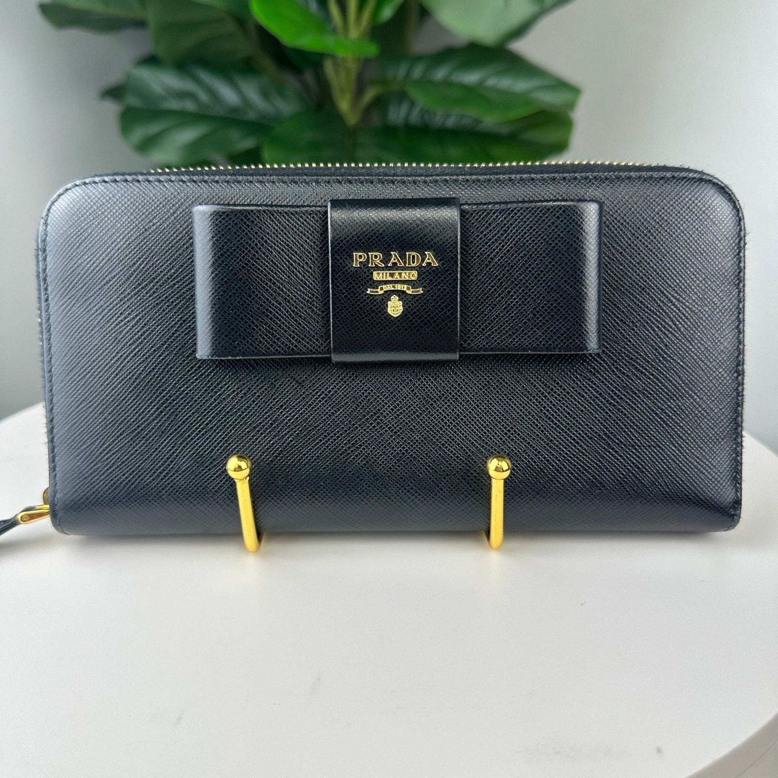 💎Authentic Prada Saffiano Leather Long Wallet Black