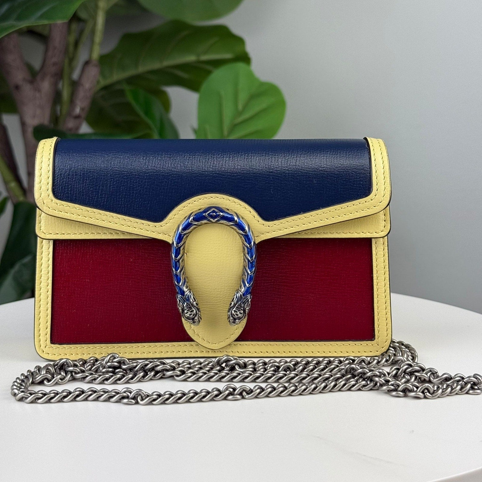 Authentic Gucci Dionysus Tricolor Leather Super Mini Bag