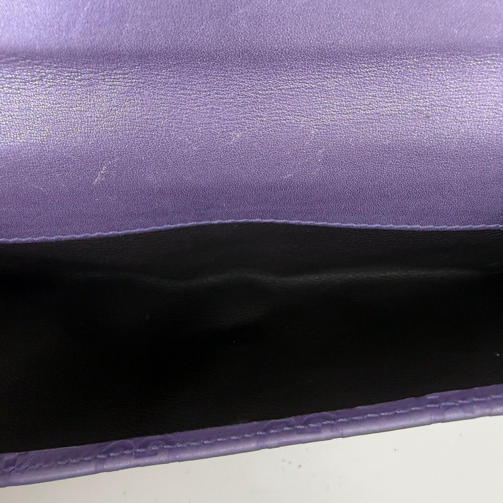 Gucci Guccissima Leather Purple Long Wallet Authentic Pre Owned
