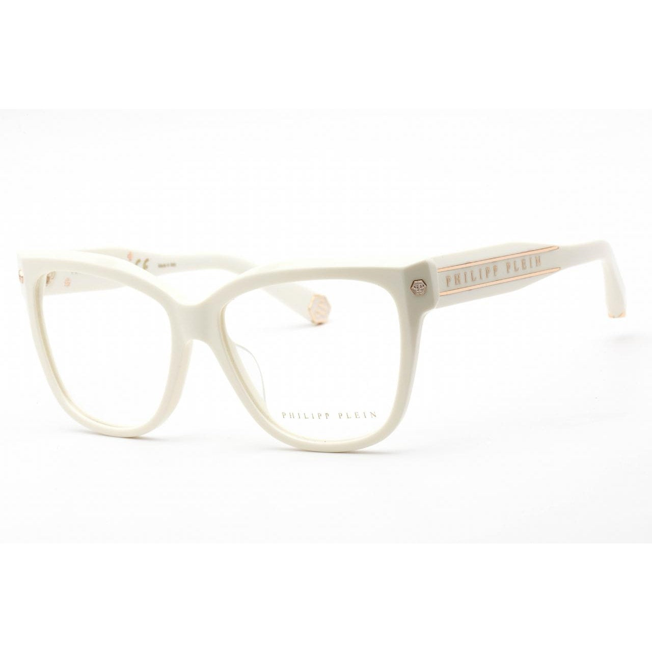 $820-$1400 Retail Philipp Plein Women's Shiny Cream Frame Sunglasses New