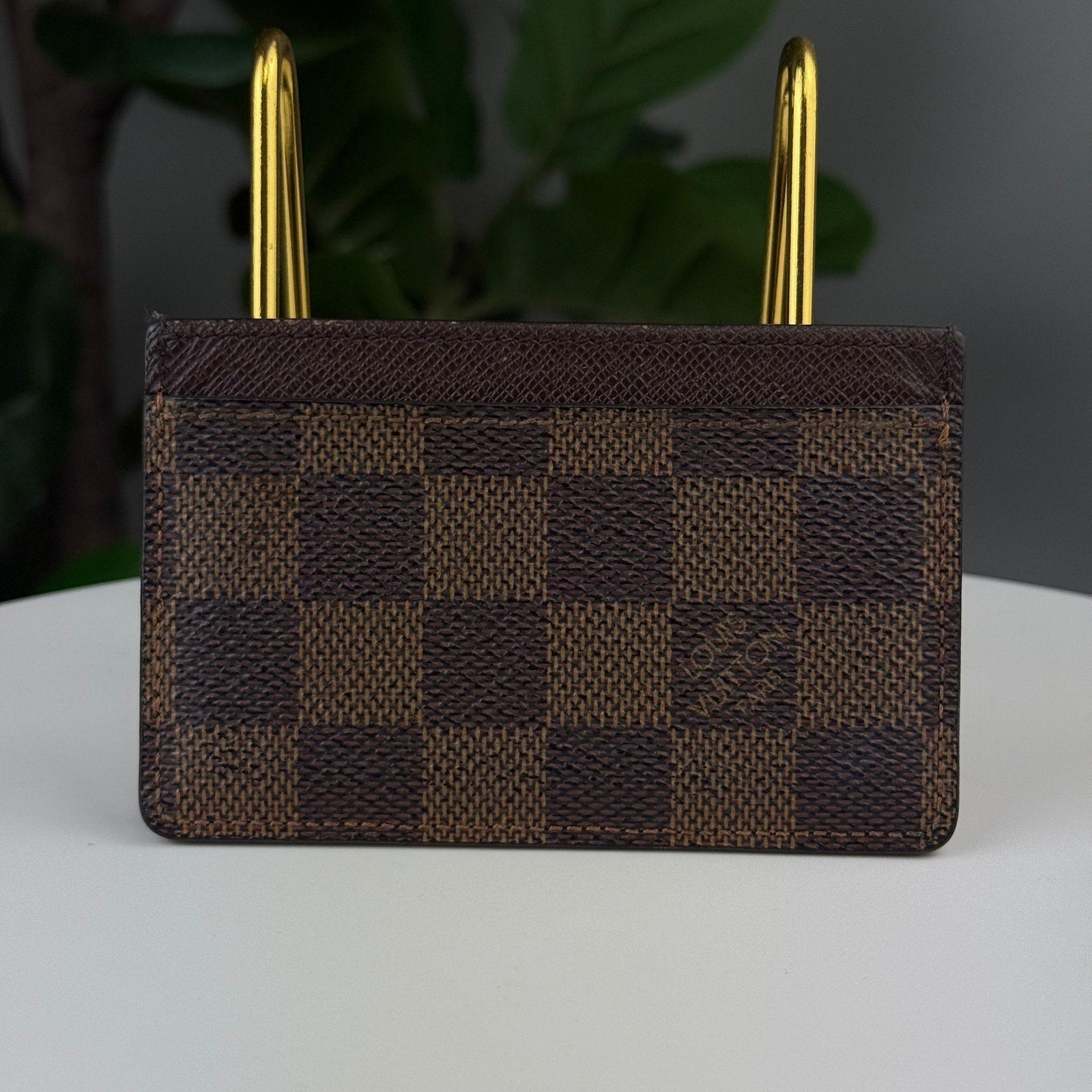 Authentic Louis Vuitton Damier Ebene Canvas Card Holder