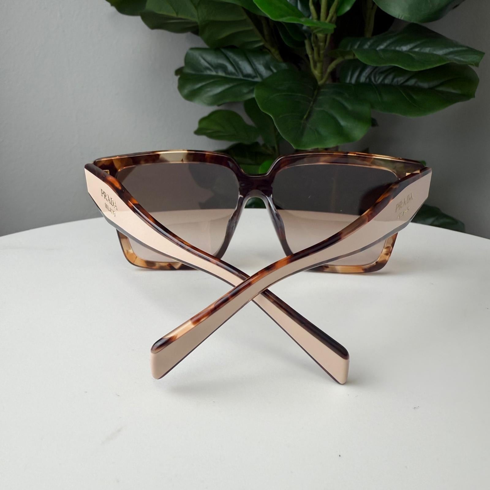 S204 Prada Caramel Tortoise Brown Gradient Sunglasses