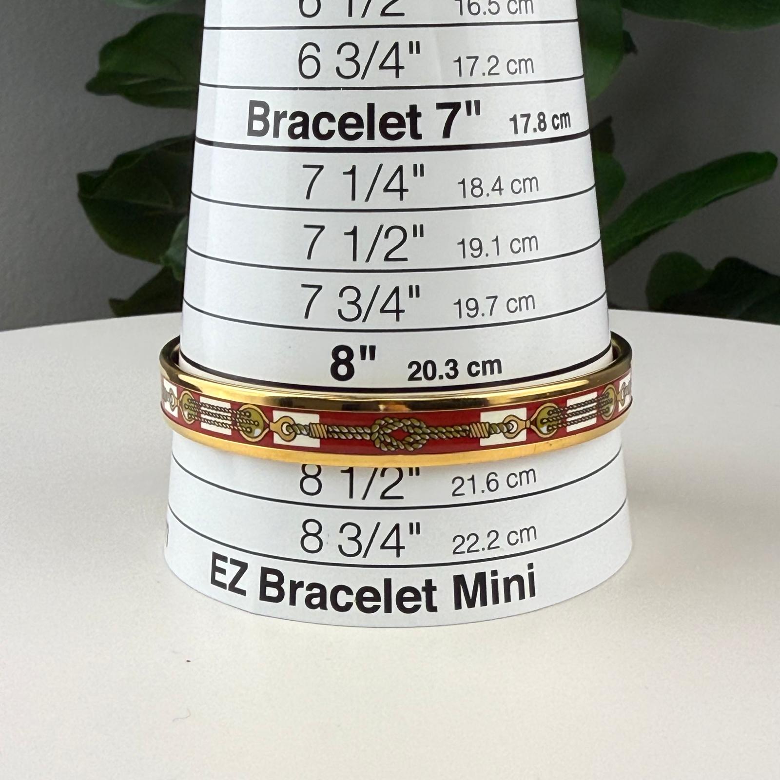 💎Authentic Hermes Plated Narrow Red Enamel Bracelet with Rope Size 8 1/4"
