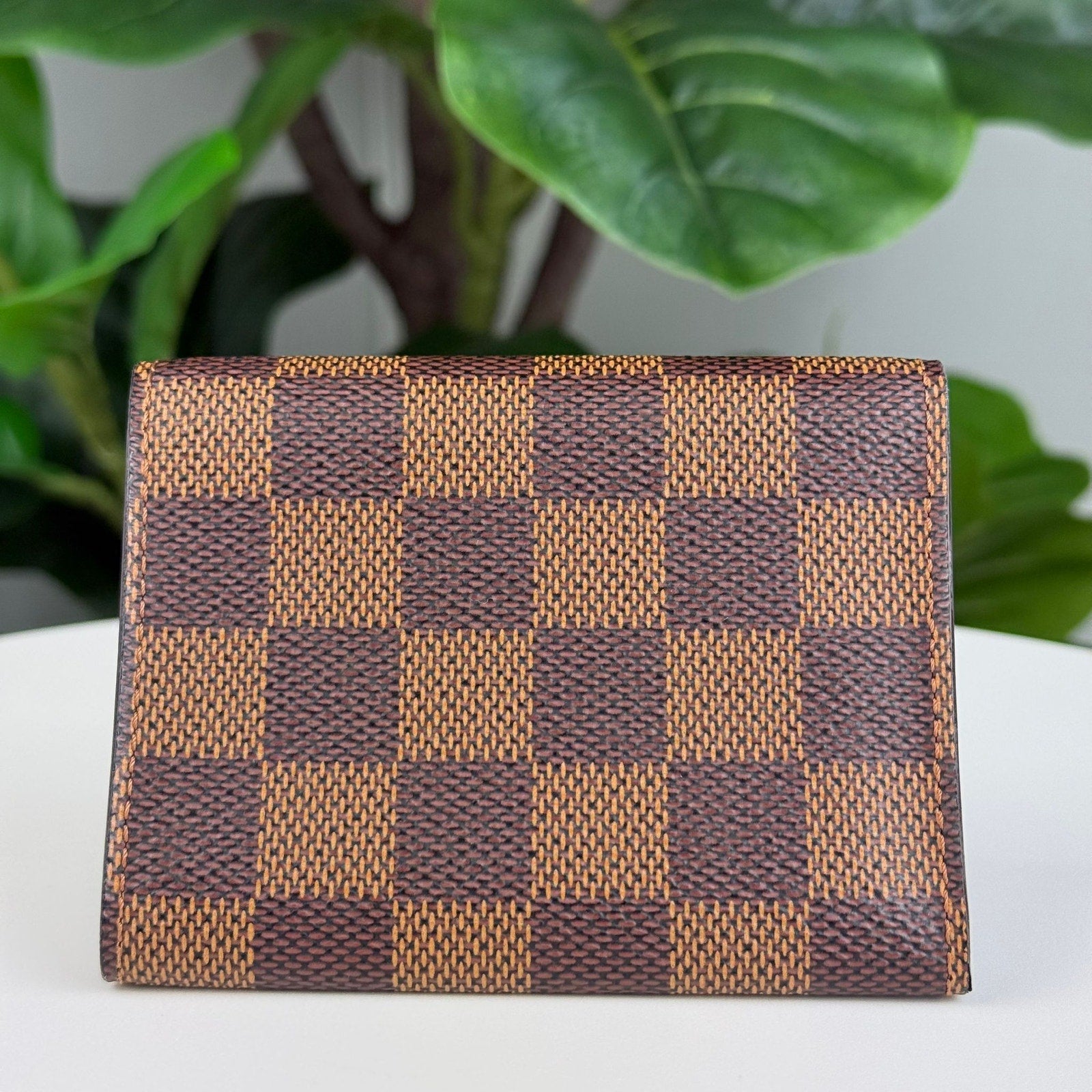 Authentic Louis Vuitton Damier Ebene Envelopes Cult De Visite Card Case Wallet