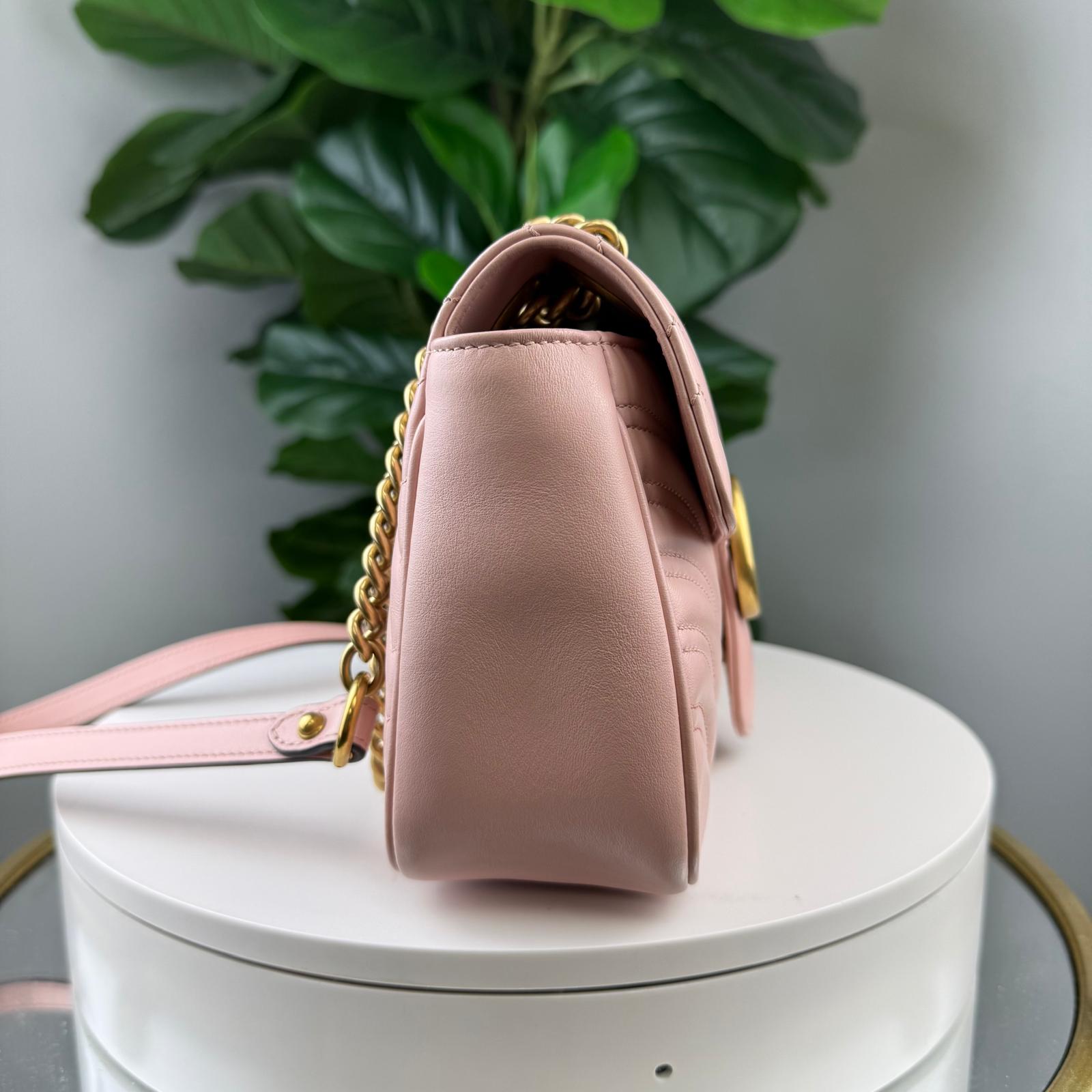 💎Authentic Gucci Marmont Small Shoulder Bag Perfect Pink