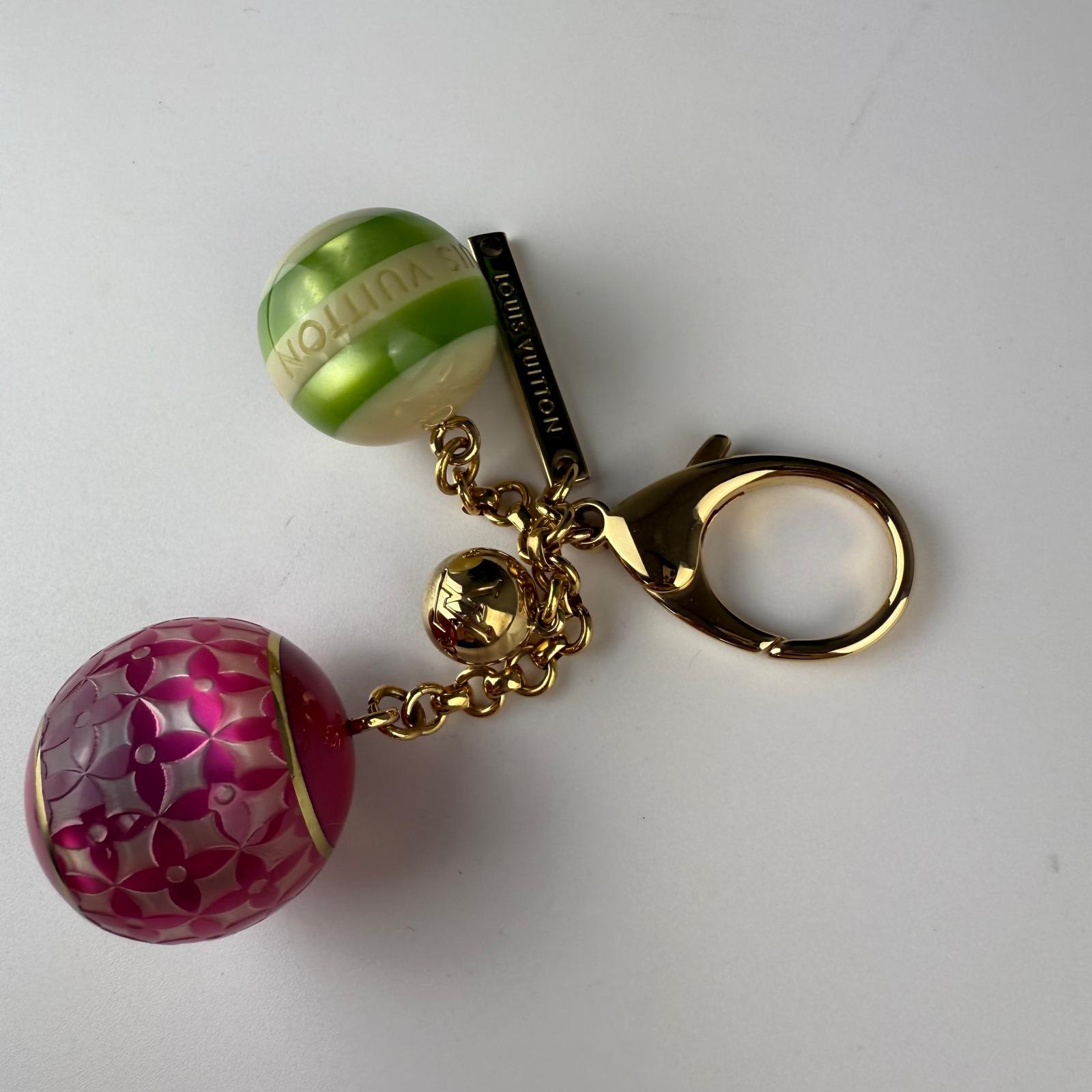 💎✨Authentic Louis Vuitton Mini Lin Croisette Bag Charm Pink Green