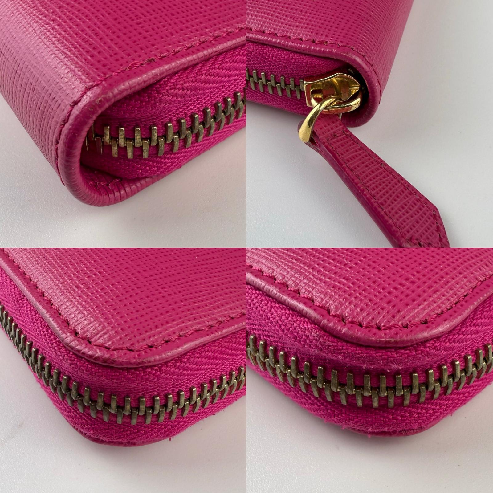 💎✨Authentic Fendi Vitello Elite Zip Around Wallet Ciclamino