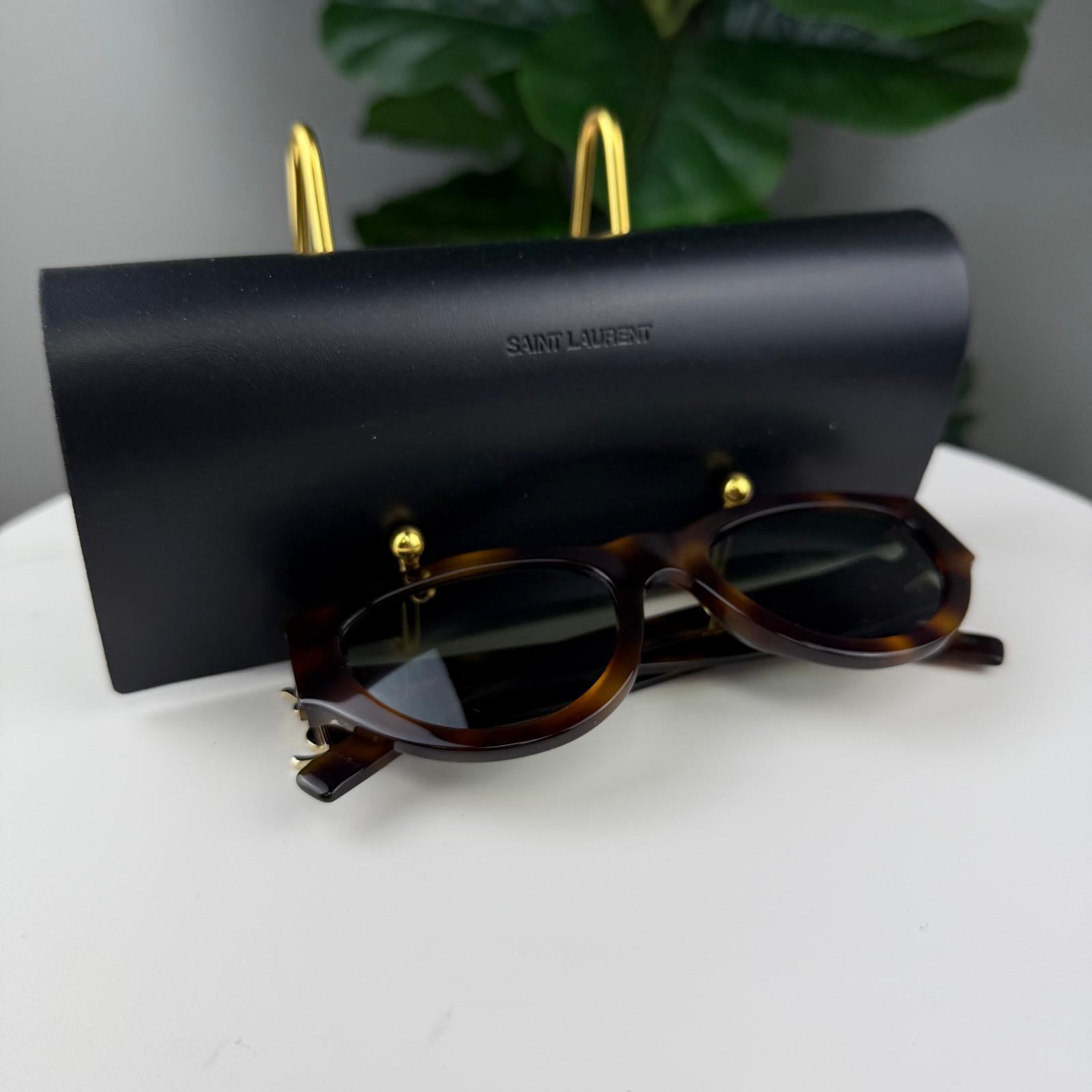 💎YSL Saint Laurent Eyewear Tortoiseshell Cat-eye Frame Sunglasses