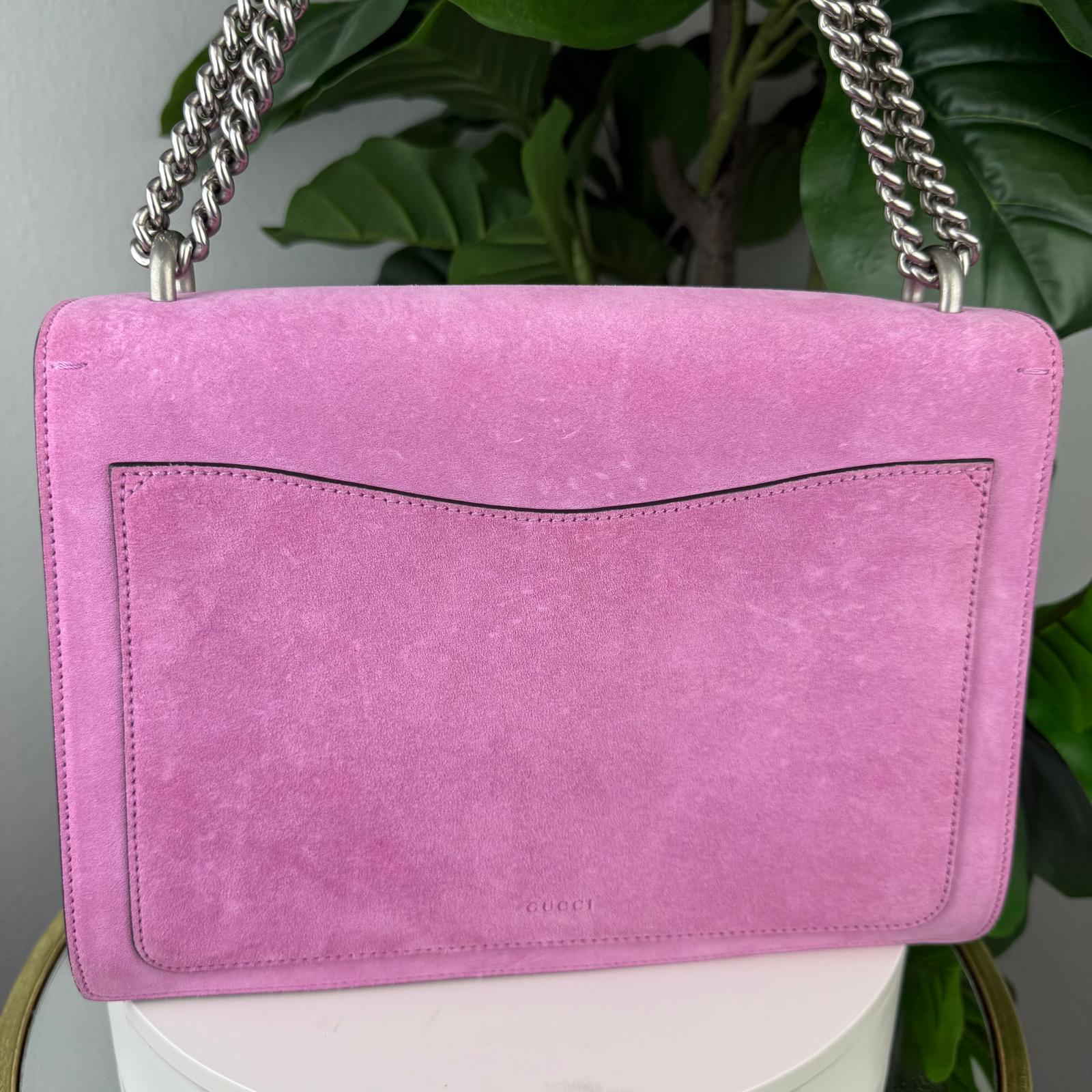 LIMITED EDITION Gucci Dionysus Pink Suede Shoulder Bag