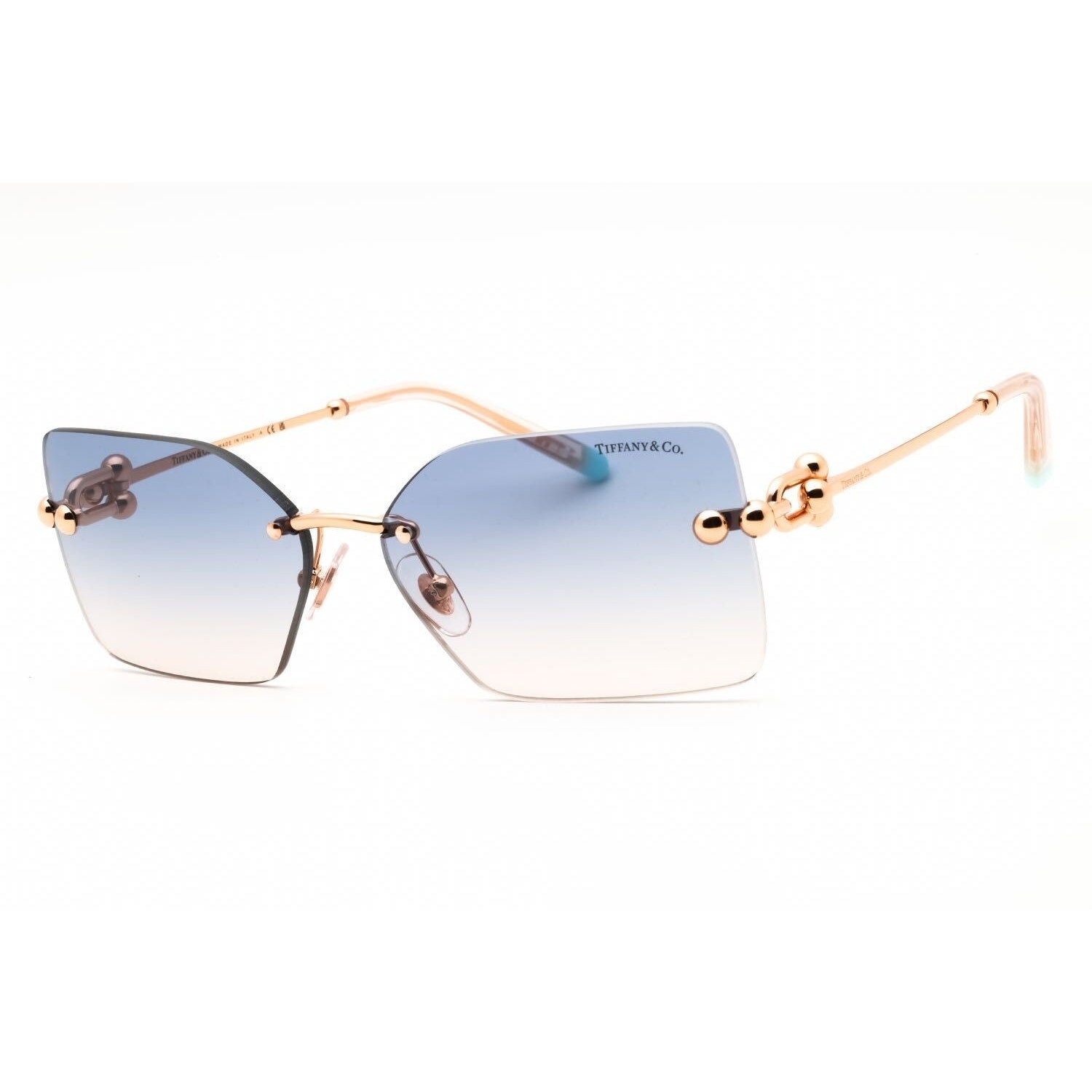 $600 Retail Tifanny & Co. Rubedo Light Brown Gradient Blue Sunglasses  59-14-130