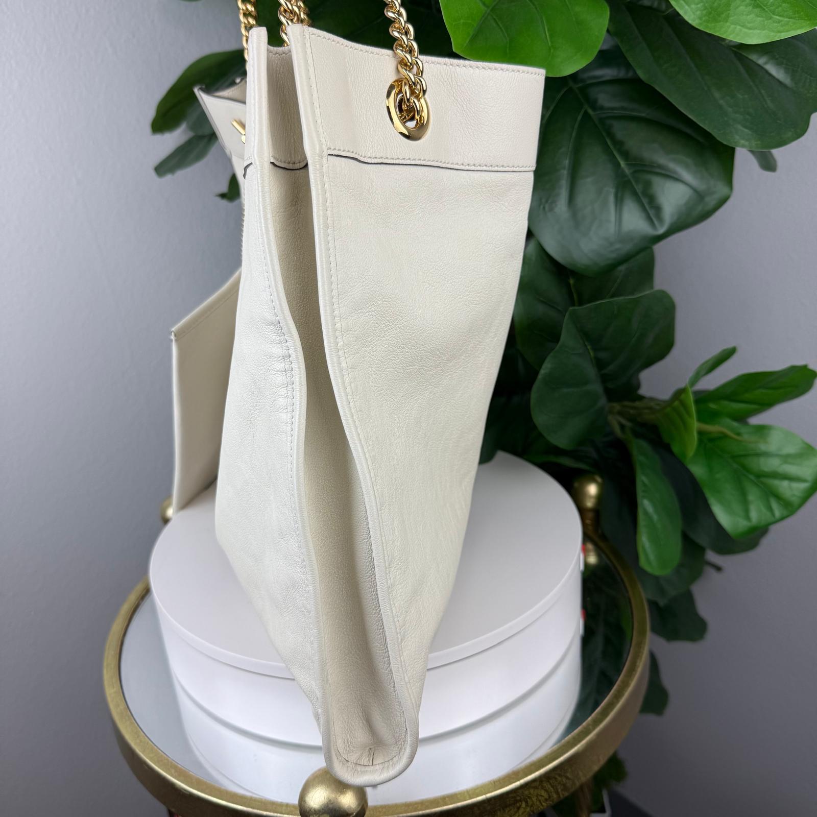 Authentic Gucci White Rajah Tiger Head Shoulder Bag