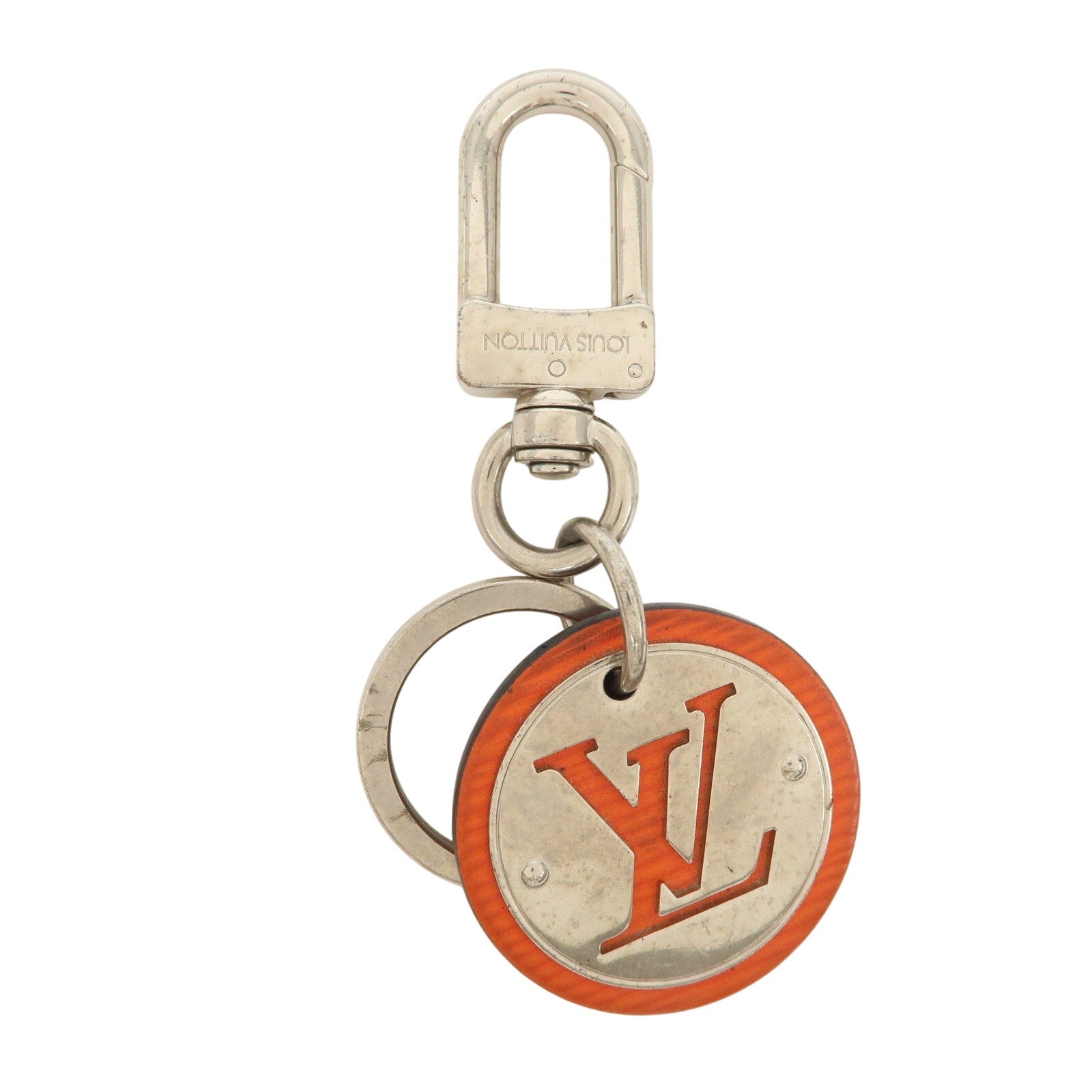 Authentic Louis Vuitton Epi Leather Metal Porte Cles LV Circle