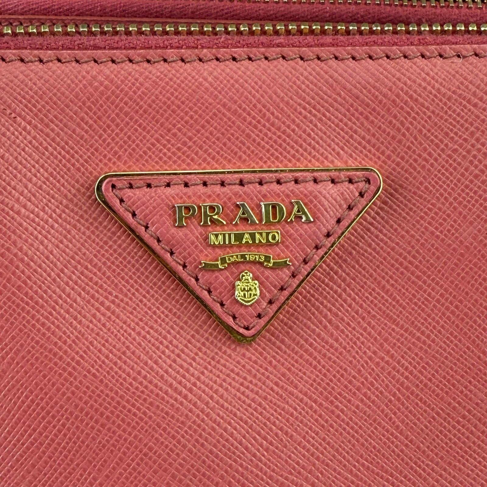 Authentic Prada Pink Saffiano Lux Leather Small Tote Bag