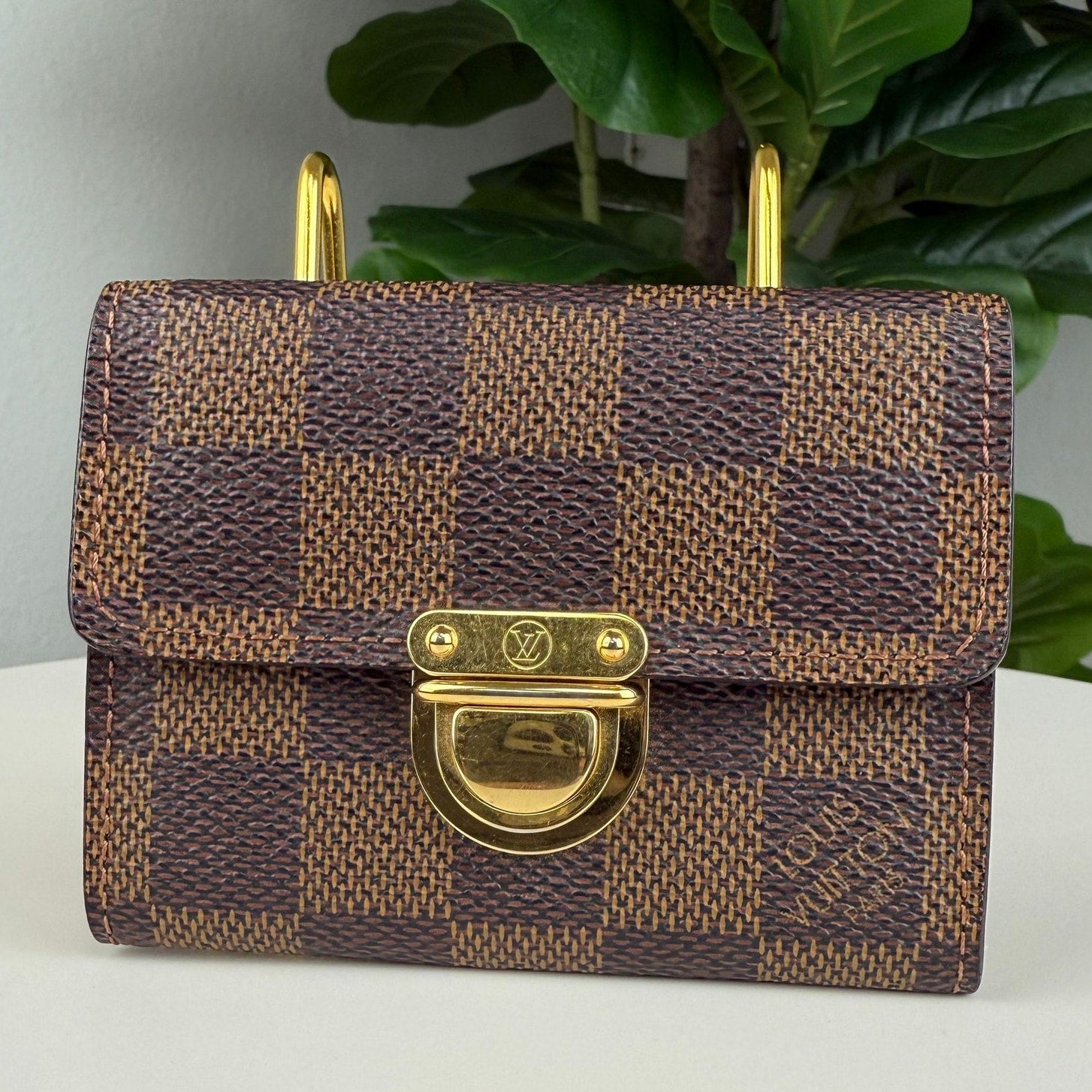 Authentic Louis Vuitton Damier Ebene Canvas Koala Wallet