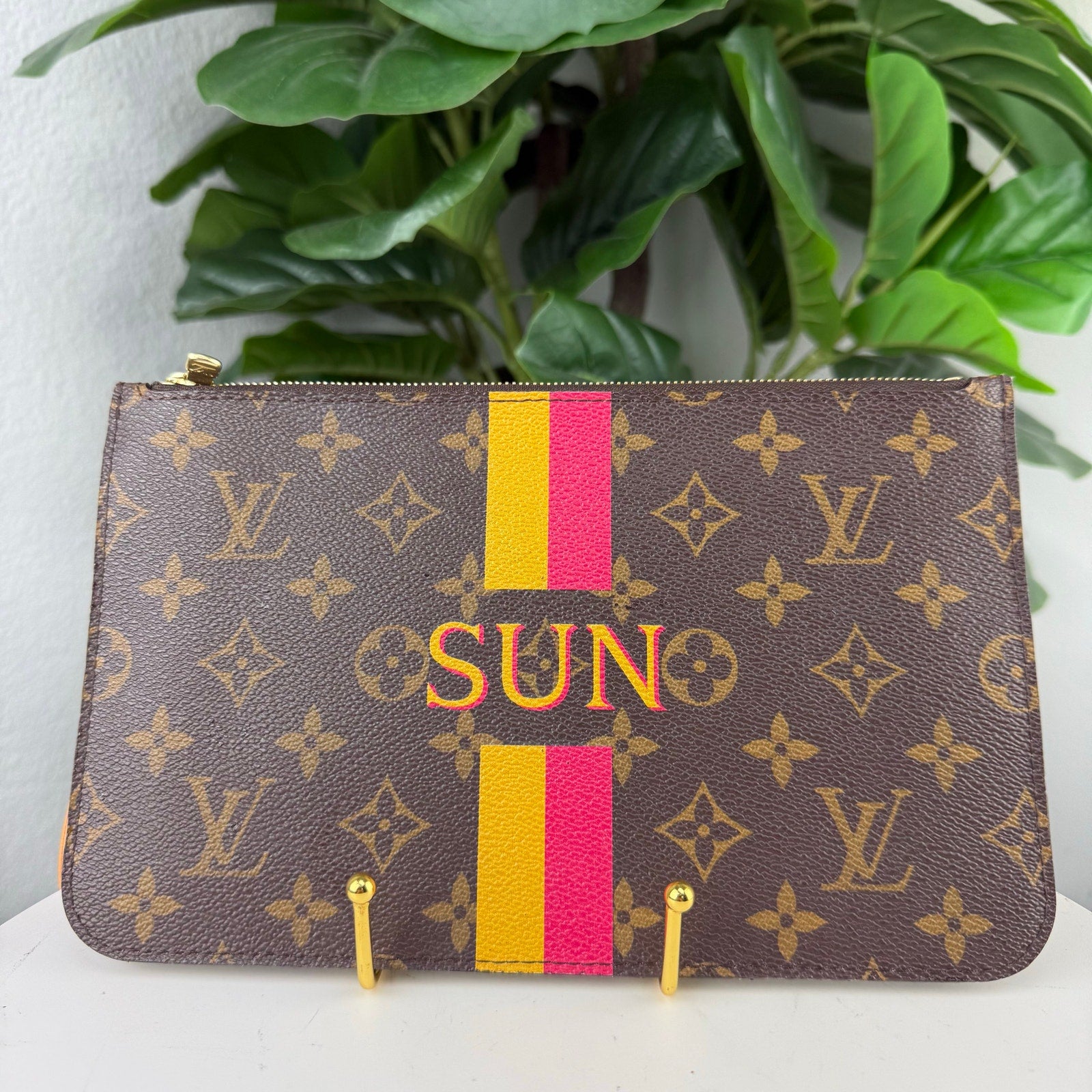 Louis Vuitton Neverfull Monogram Pochette Wristlet Pouch Authentic Pre Owned