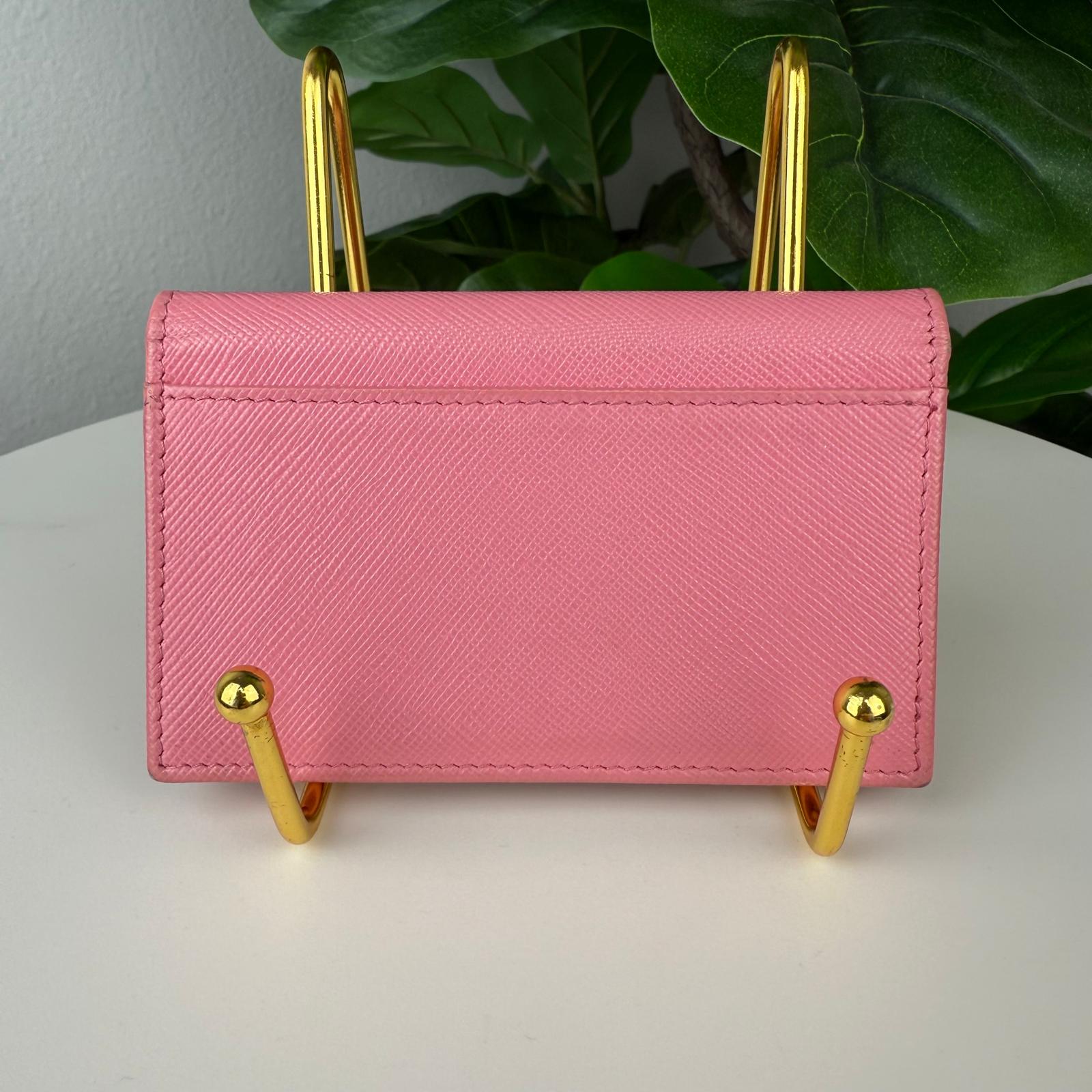 Authentic Prada Saffiano Pink Leather Wallet