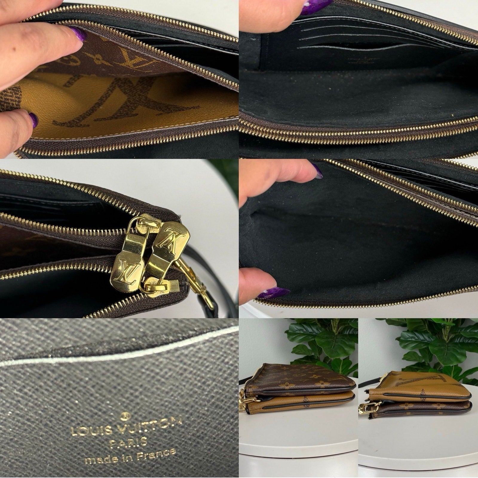 💎Authentic Louis Vuitton Reverse Monogram Giant Double Zip Pochette