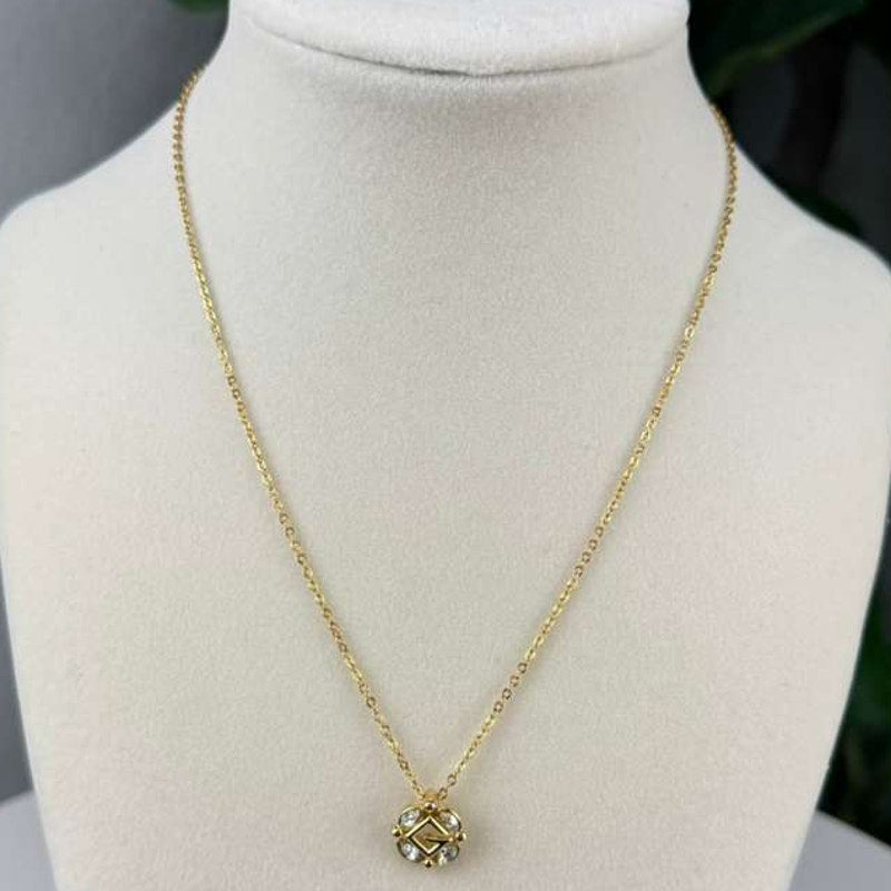 Authentic Christian Dior CD Logo Pendant Necklace