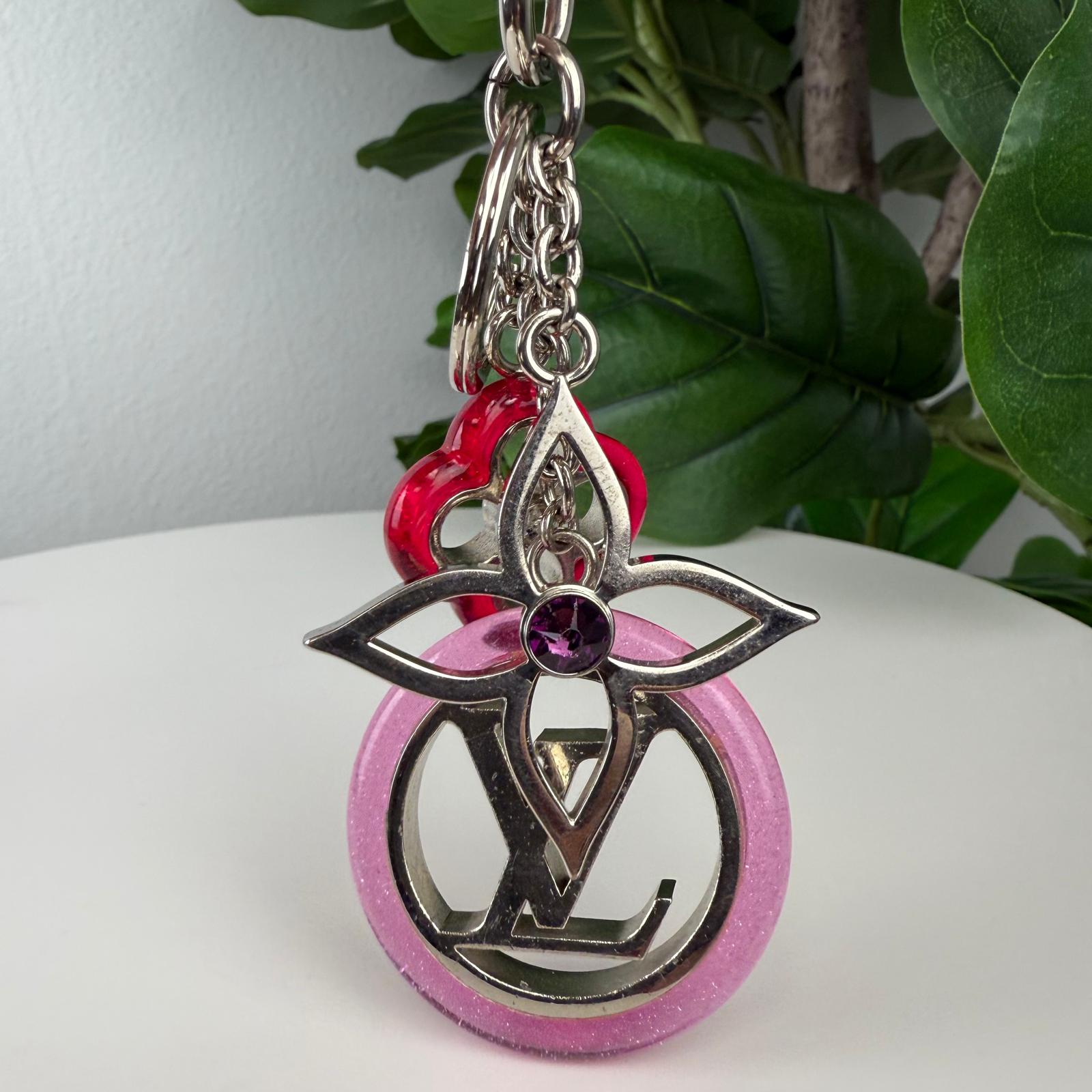 Authentic Louis Vuitton Colorline Bag Charm Key Holder Pink