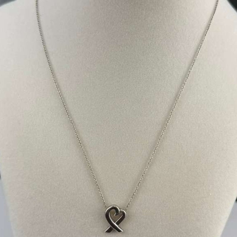Authentic  Tiffany & Co. Paloma Picasso Loving Heart Pendant Necklace