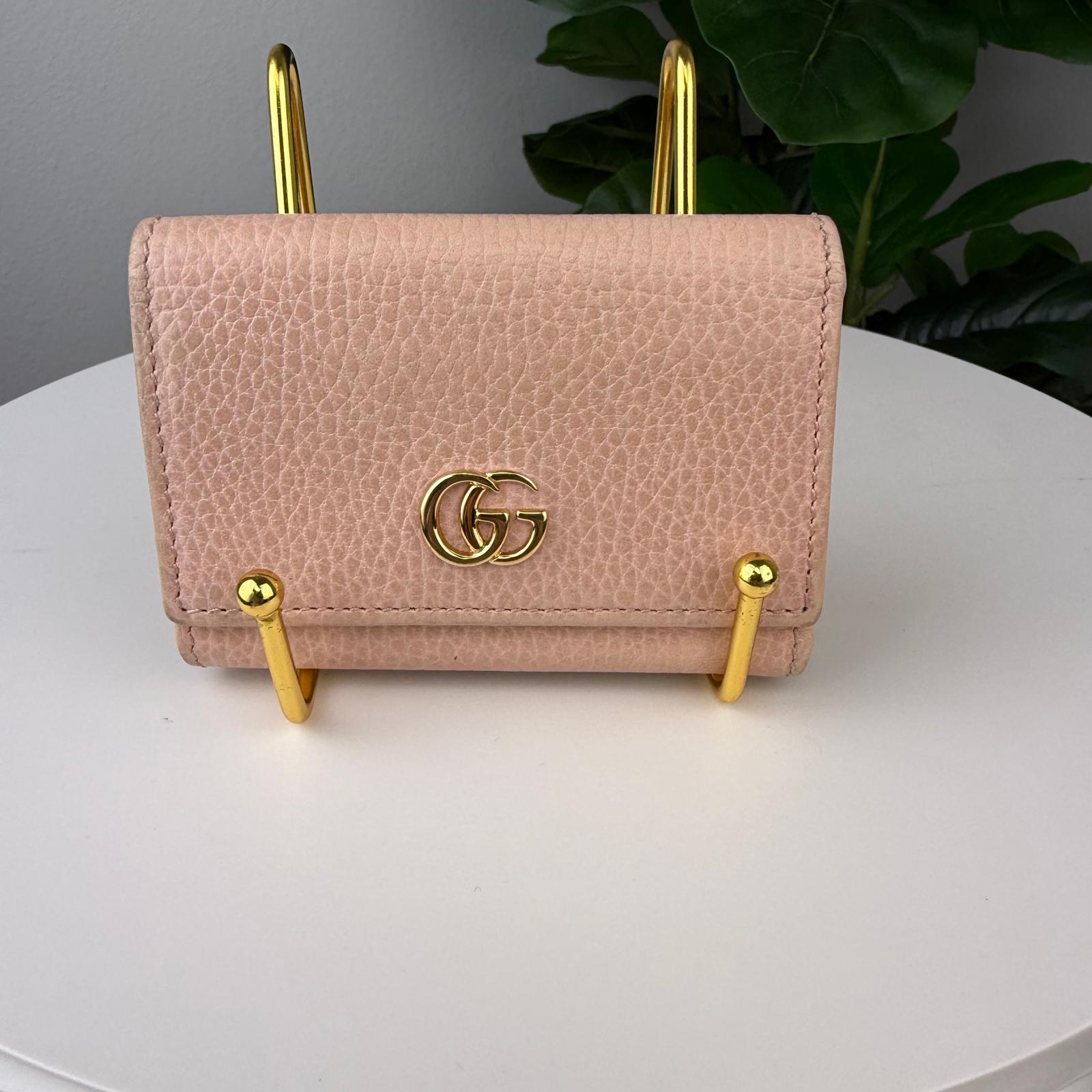 💎Authentic Gucci GG Marmont Logo Leather Trifold Wallet