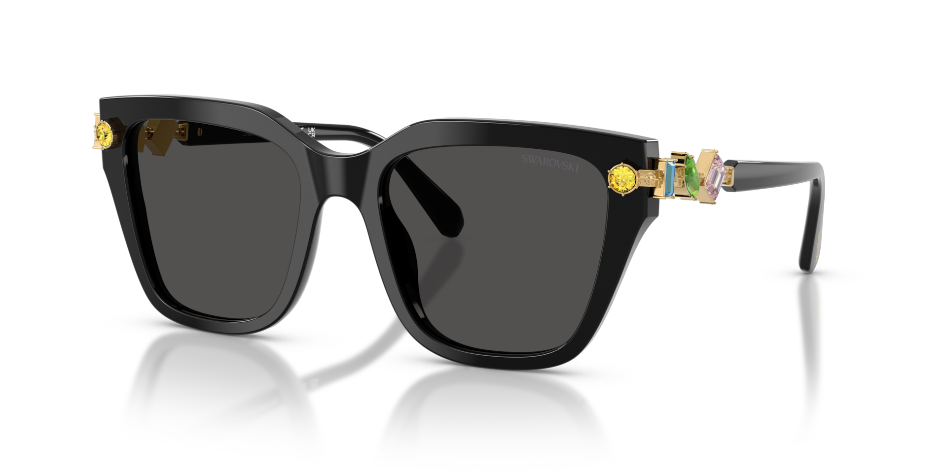 Authentic Swarovski SK6041 Ladies Sunglasses Shiny Black 53-19-140
