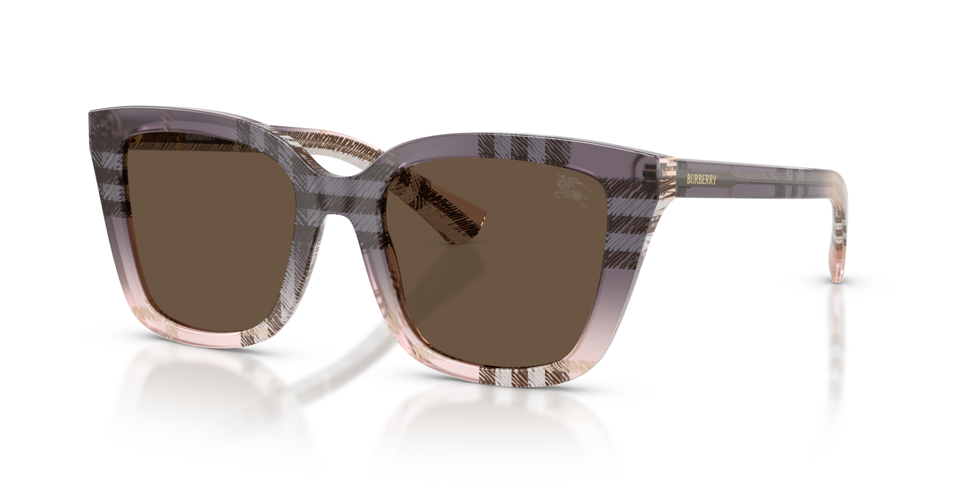 Authentic Burberry BE4487 Ladies Sunglasses Check Gradient Rose Solid Brown 52-19-140