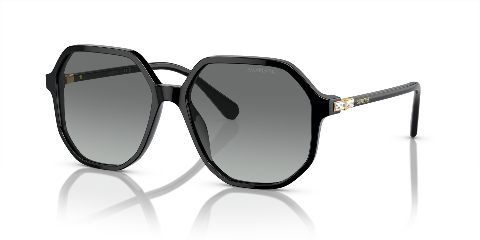 Authentic Swarovski SK6003 Ladies Sunglasses Black 57-16-140