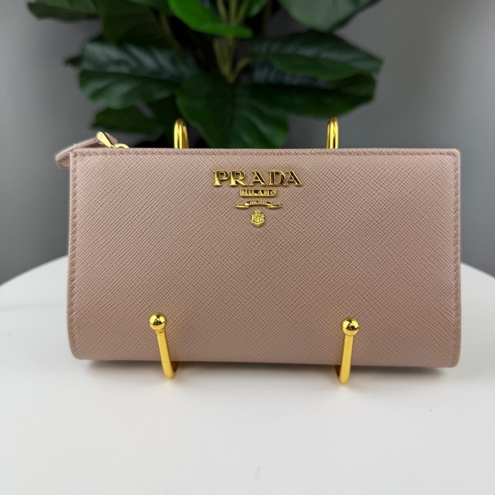 💎Authentic Prada Beige Saffiano Leather Wallet