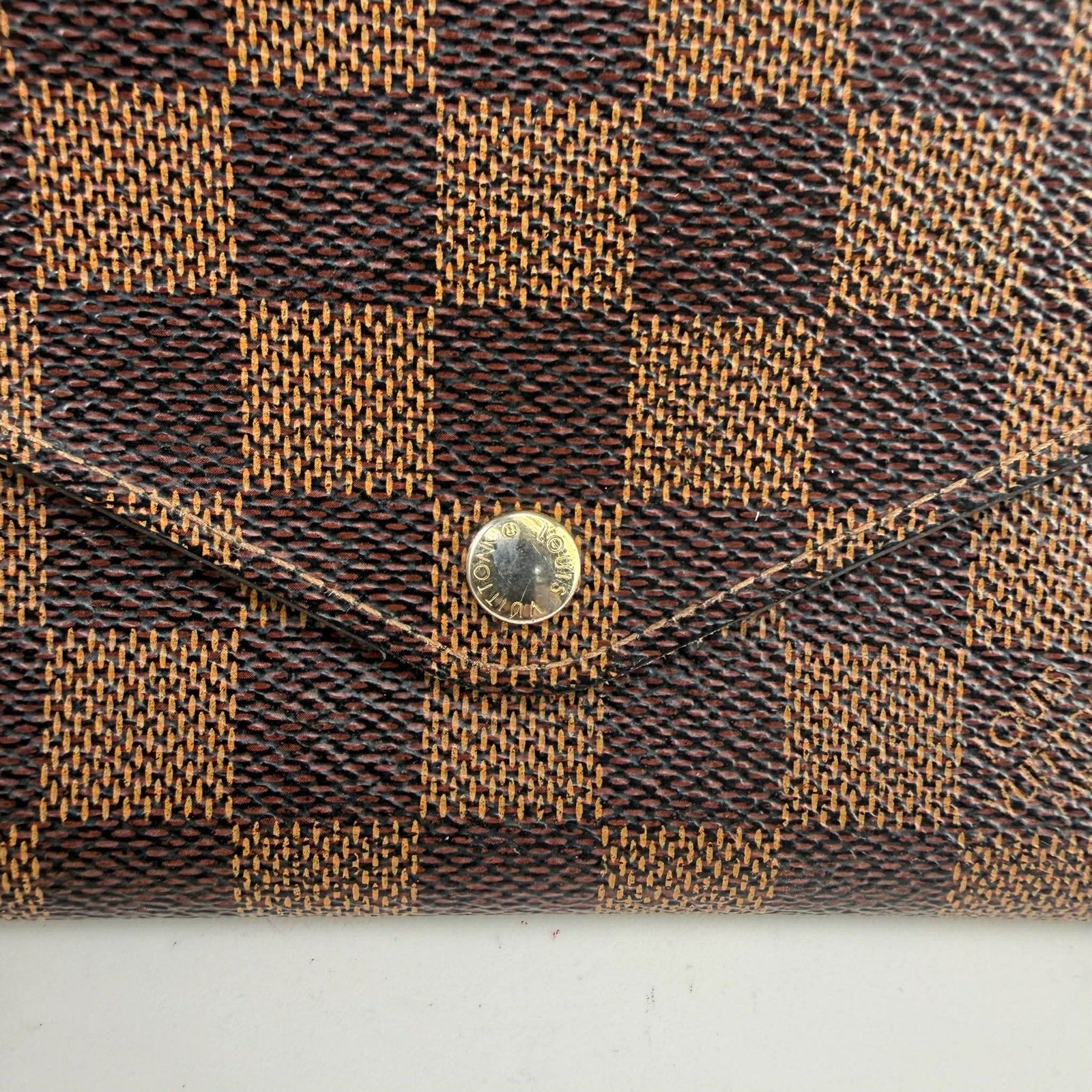 Louis Vuitton Sarah Wallet Damier Ebene Canvas Brown Authentic Pre Owned
