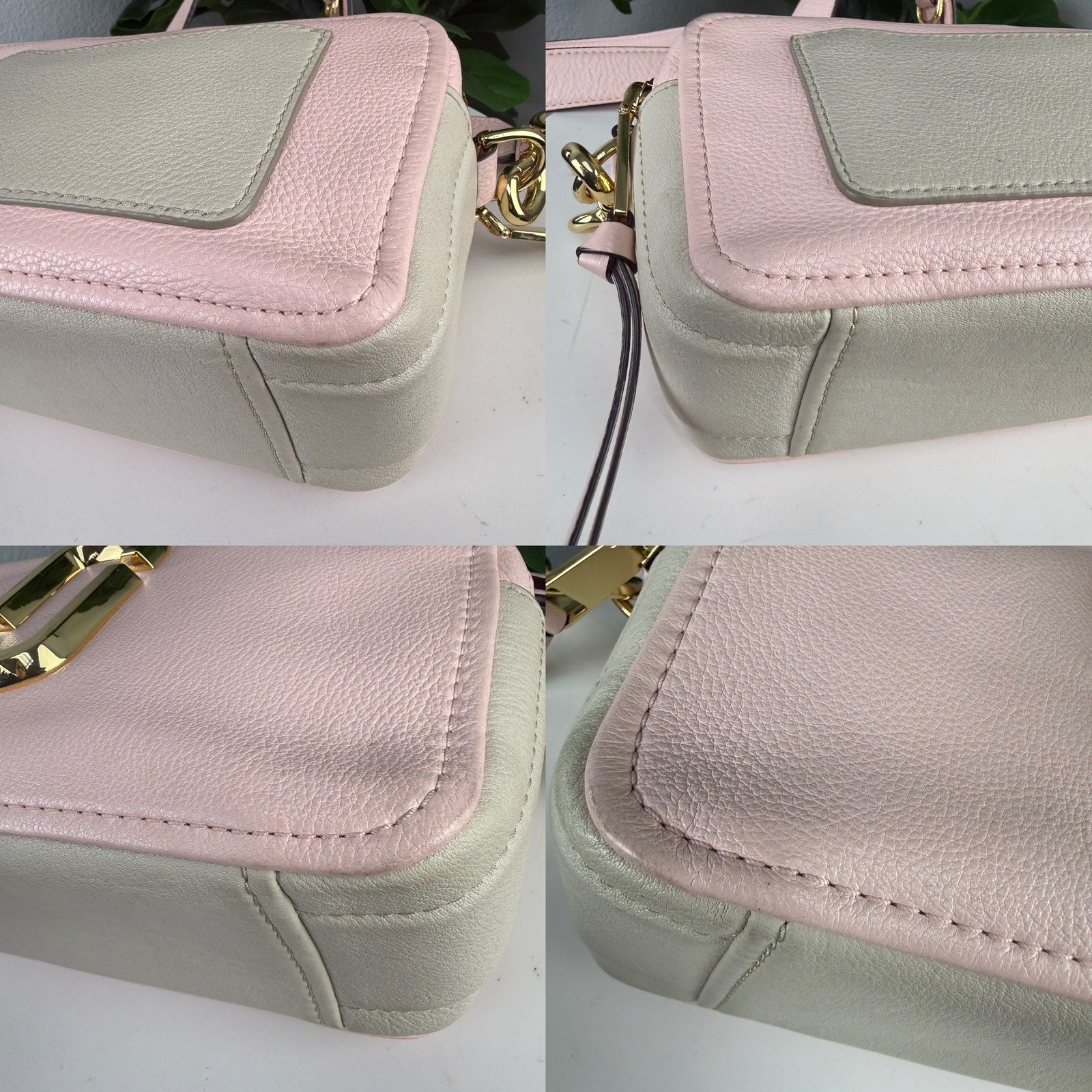 Marc Jacobs Snapshot Pink Leather Crossbody Shoulder Bag Authentic Pre Owned