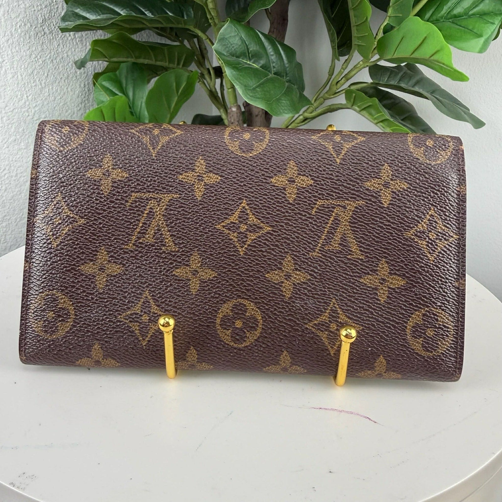 Louis Vuitton Monogram Porte Tresor Wallet Brown Canvas Authentic Pre Owned