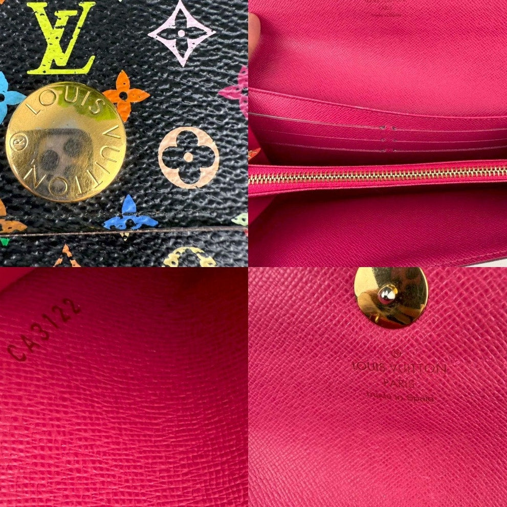 Authentic Louis Vuitton Takashi Murakami Monogram Multicolour Sarah Wallet